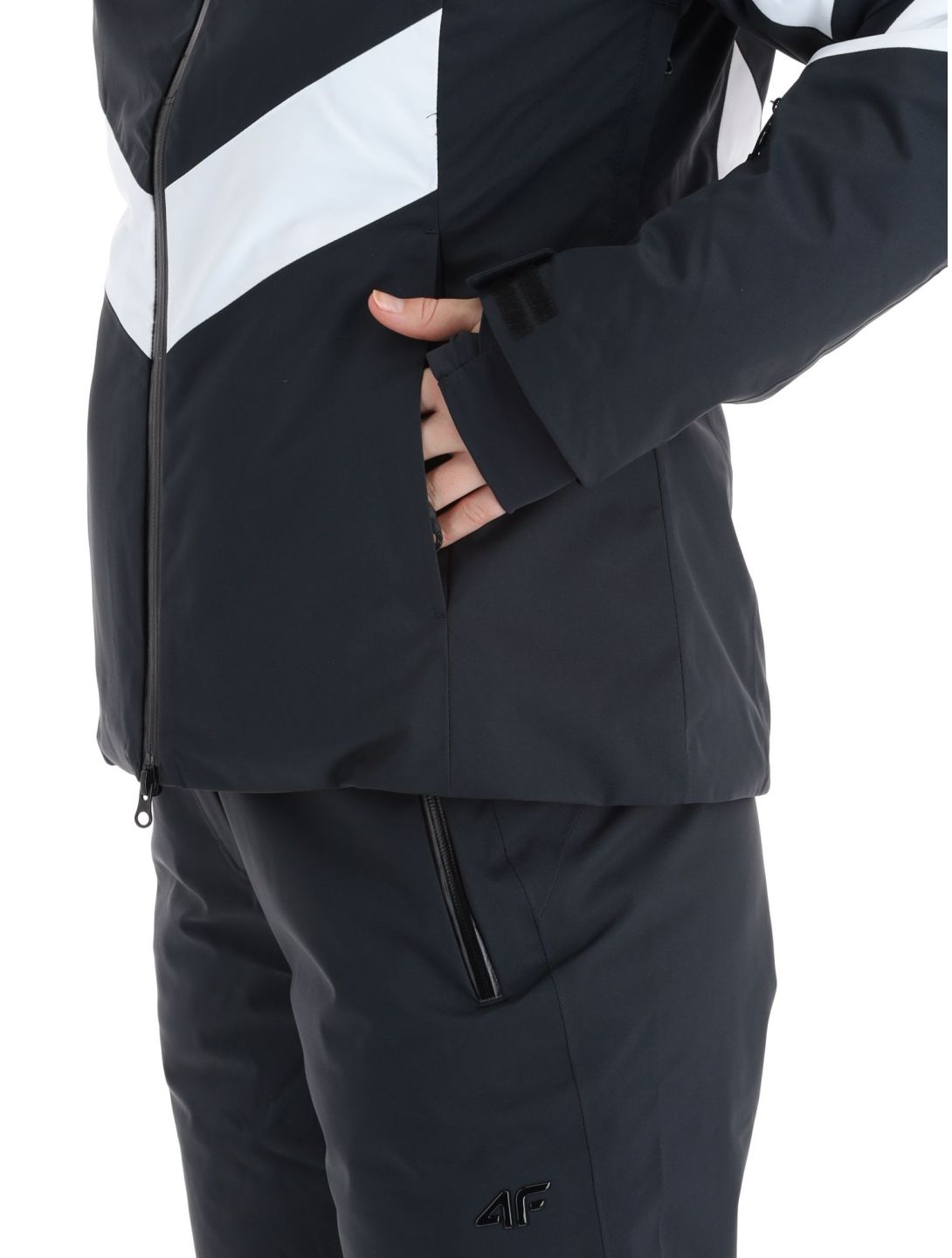 4F, Technical Jacket  F338 chaqueta de esquí mujeres Black blanco, negro 