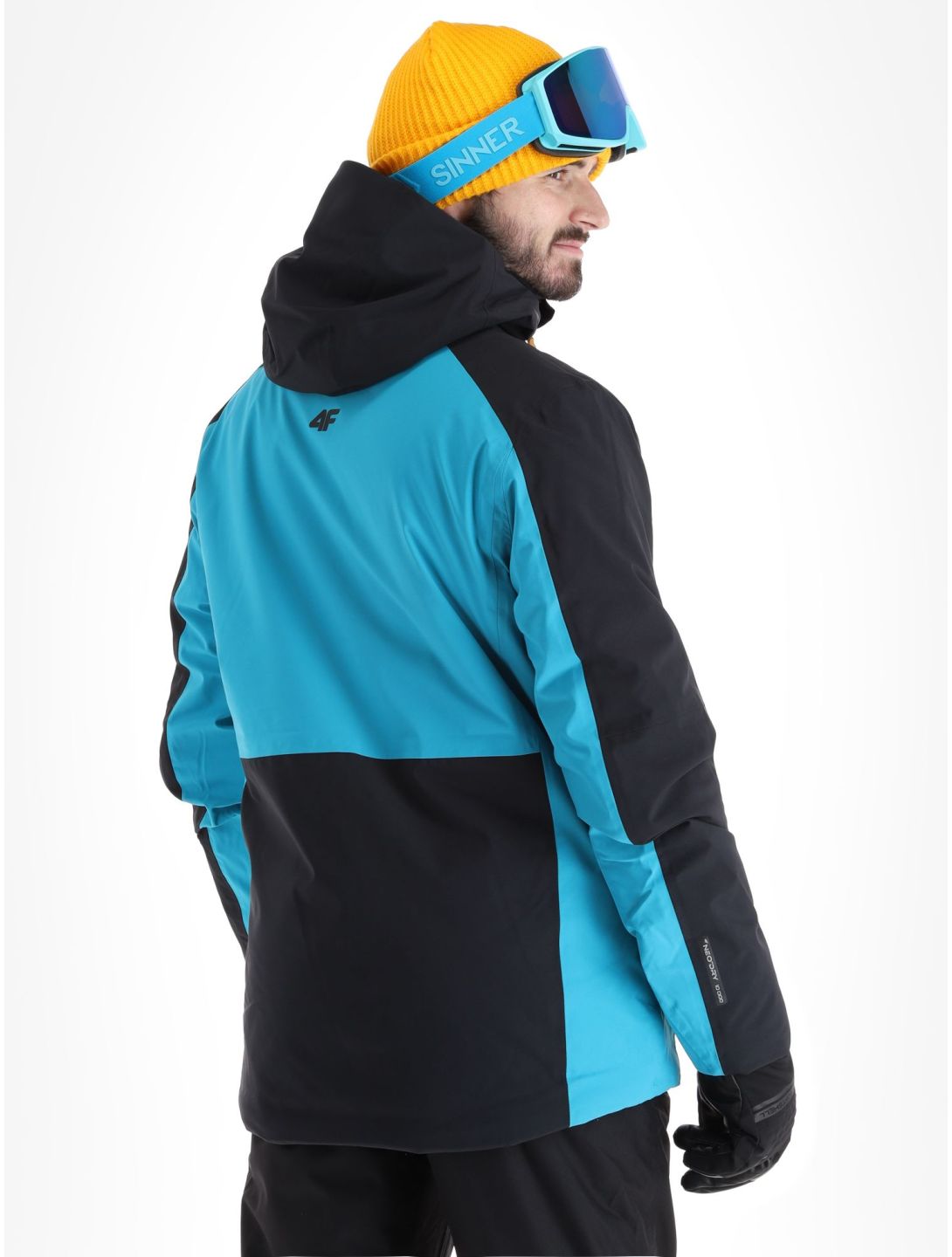 4F, Technical Jacket  M345 chaqueta de esquí hombres Turquoise negro, Turquoise 