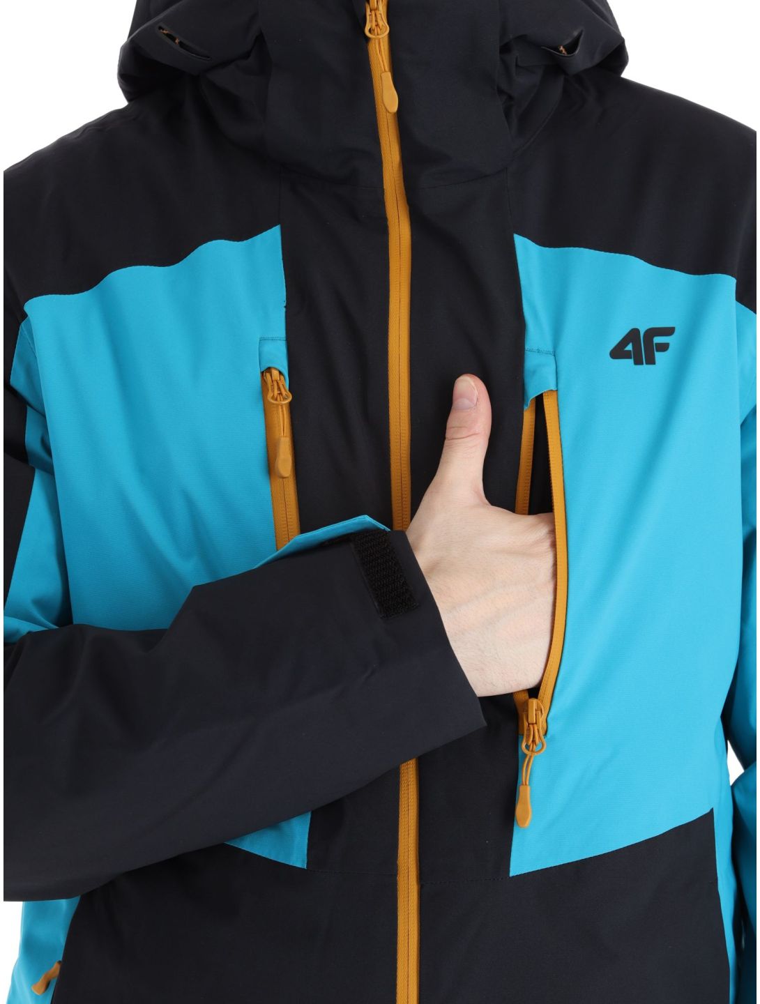 4F, Technical Jacket  M345 chaqueta de esquí hombres Turquoise negro, Turquoise 