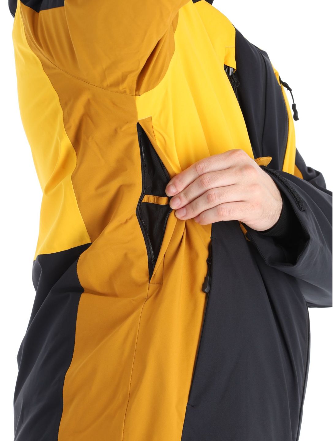 4F, Technical Jacket  M345 chaqueta de esquí hombres Yellow amarillo, marrón, negro 