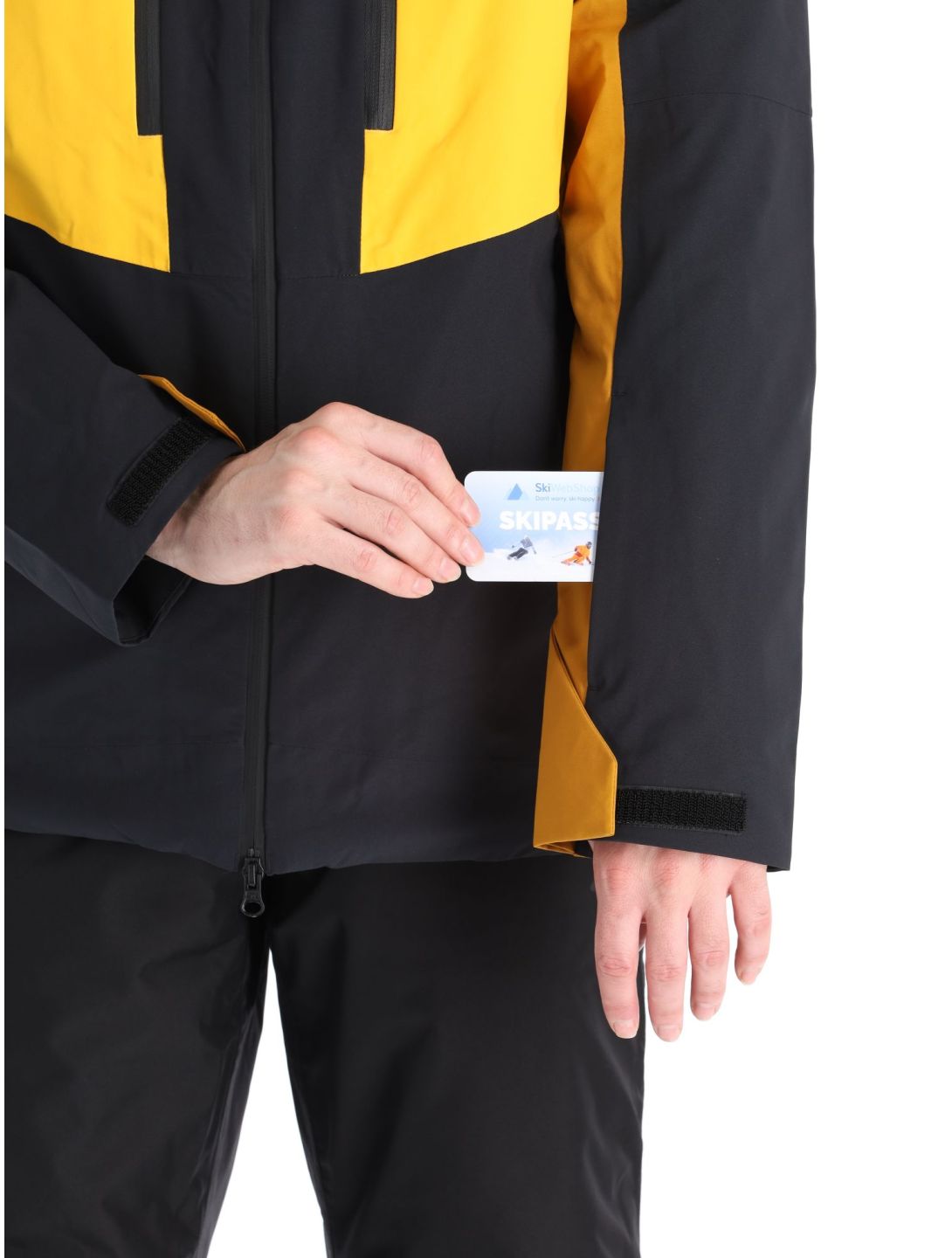 4F, Technical Jacket  M345 chaqueta de esquí hombres Yellow amarillo, marrón, negro 