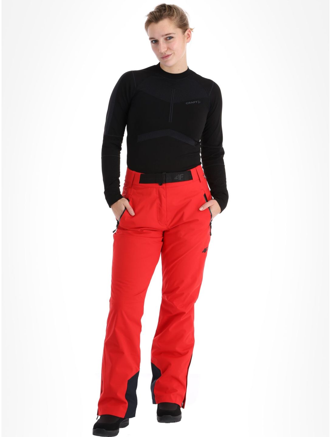 4F, Trousers Fnk  F398 pantalones de esquí mujeres Red rojo 