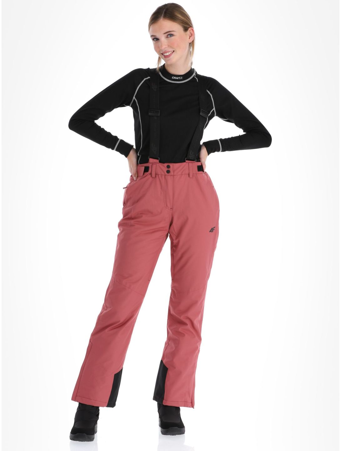 4F, Trousers Fnk  F400 pantalones de esquí mujeres Dark Pink rosa 