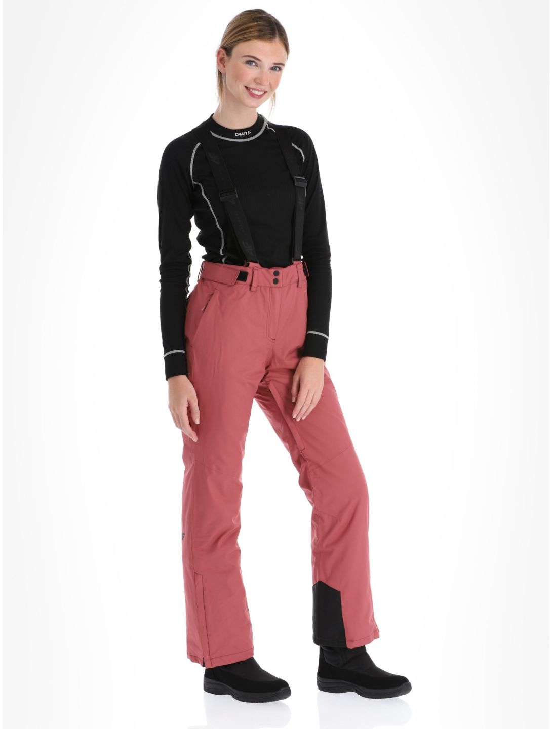 4F, Trousers Fnk  F400 pantalones de esquí mujeres Dark Pink rosa 