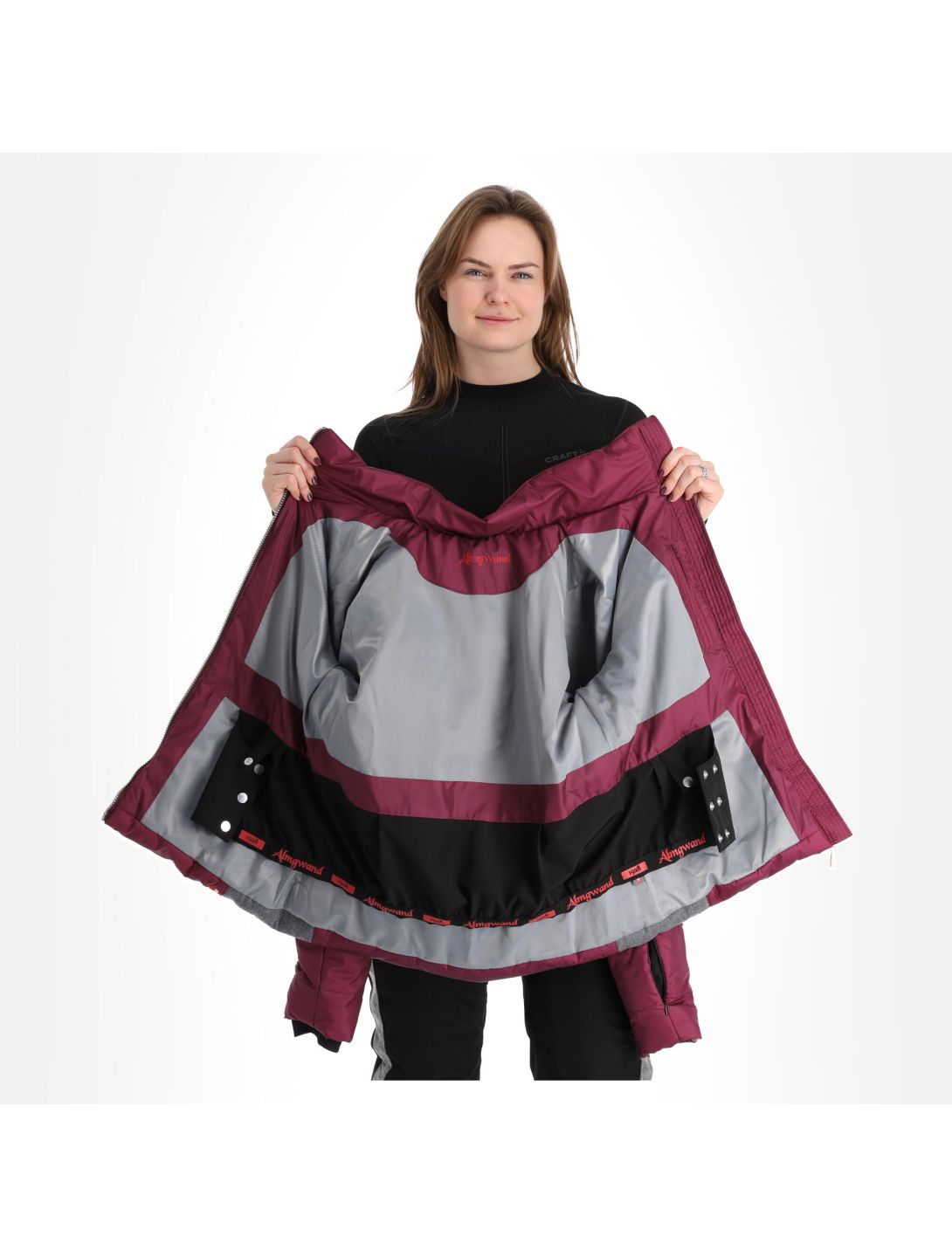 Almgwand, Stongerhohe chaqueta de esquí mujeres Aubergine gris, púrpura 