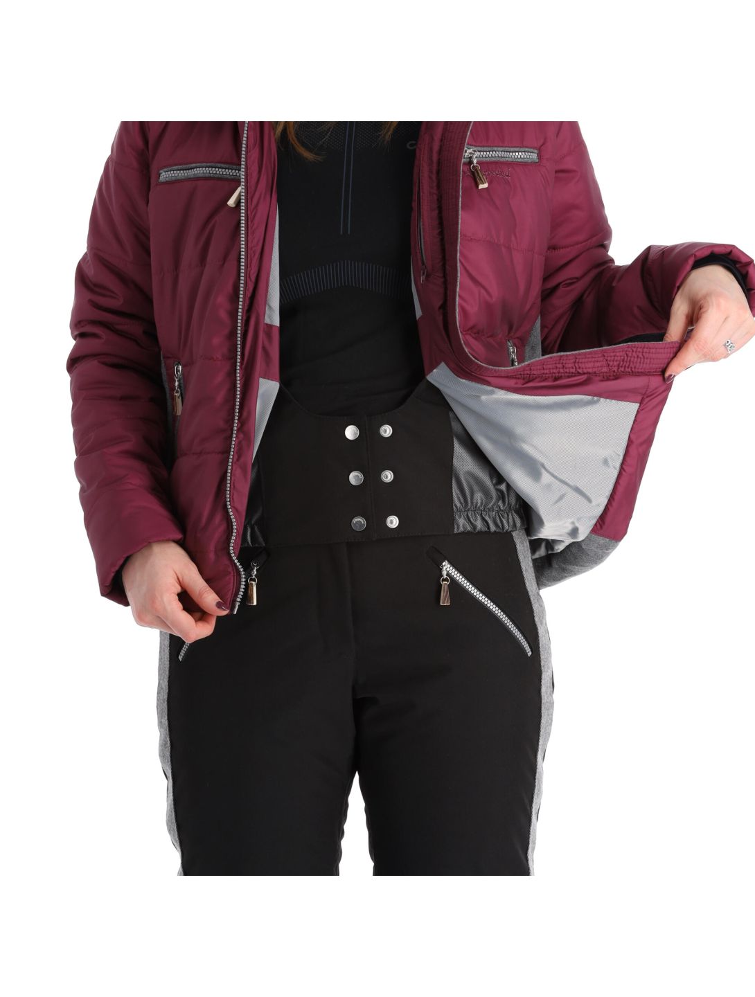 Almgwand, Stongerhohe chaqueta de esquí mujeres Aubergine gris, púrpura 