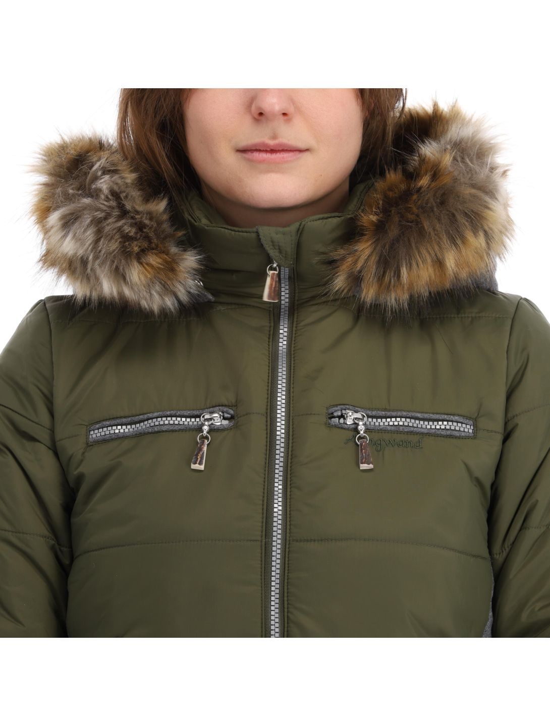 Almgwand, Stongerhohe chaqueta de esquí mujeres olive gris, verde 