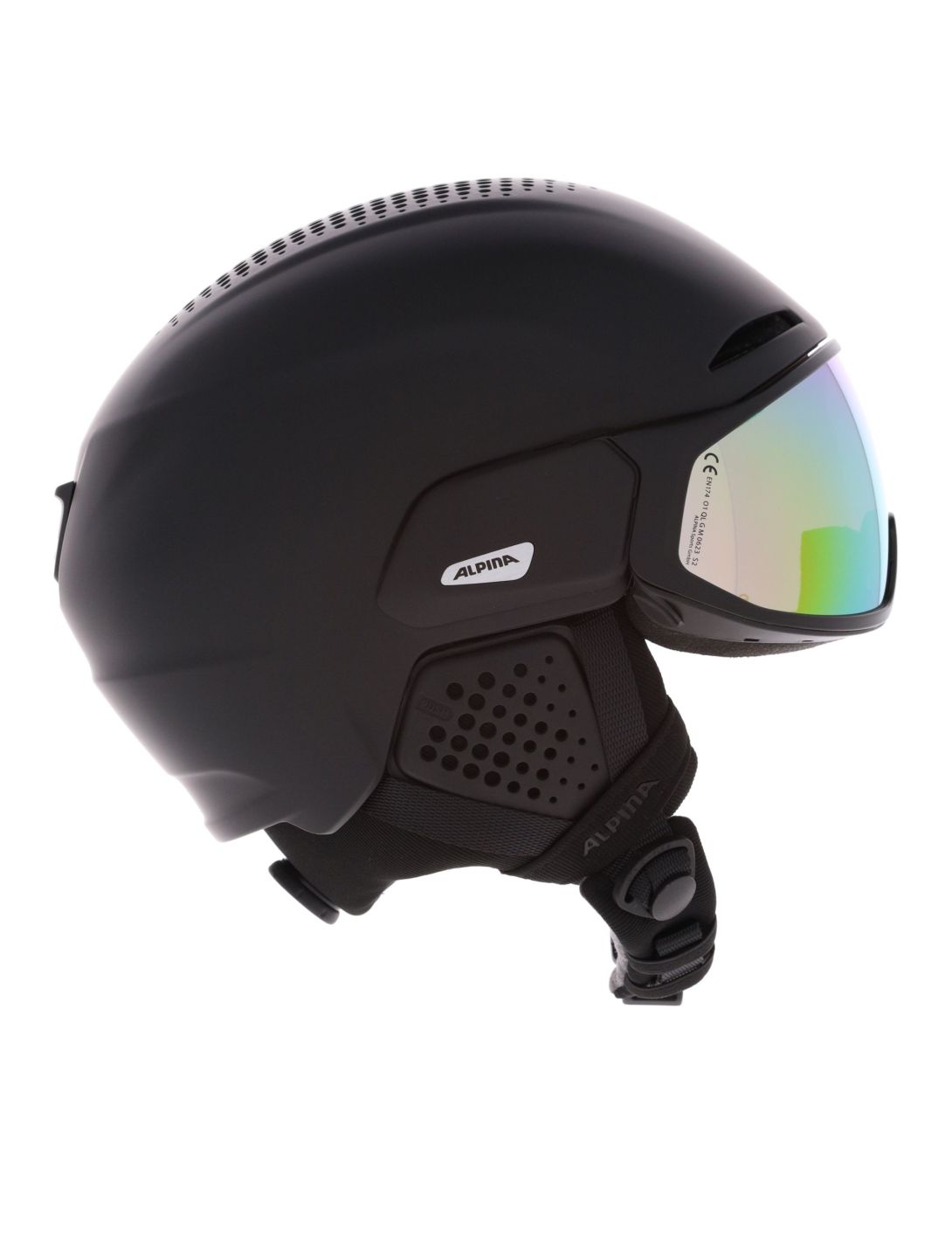 Alpina, Alto Q-Lite casco con visera unisex Black Matt (Gold Mirror) negro 