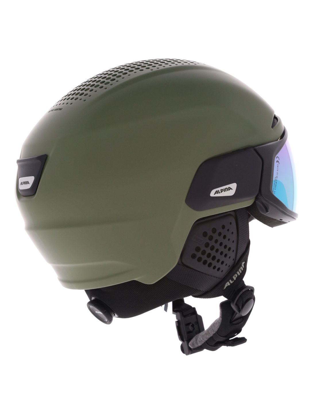 Alpina, Alto Q-Lite casco con visera unisex Olive Matt verde 