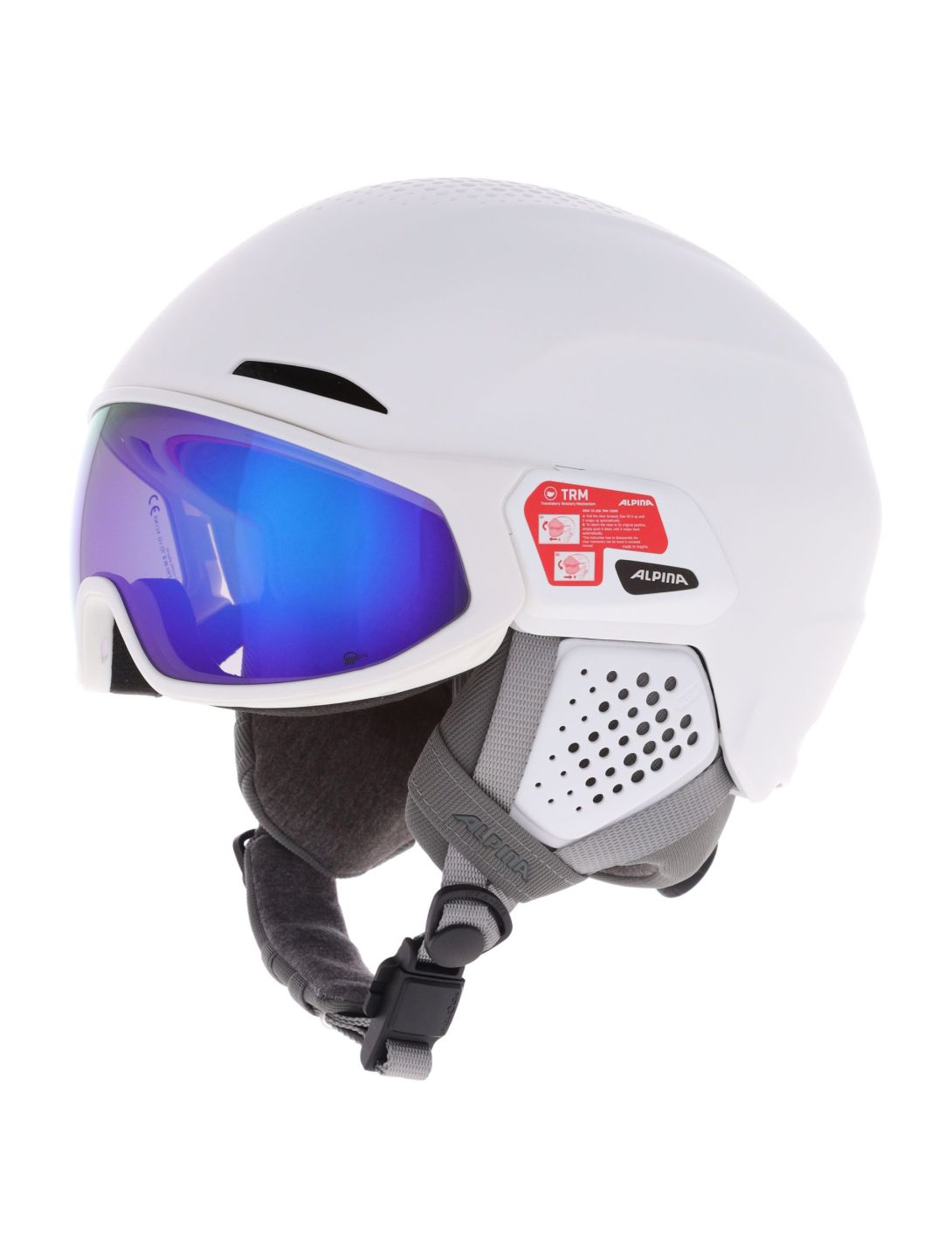 Alpina, Alto Q-Lite casco con visera unisex White Matt (Blue Revo Mirror) blanco 