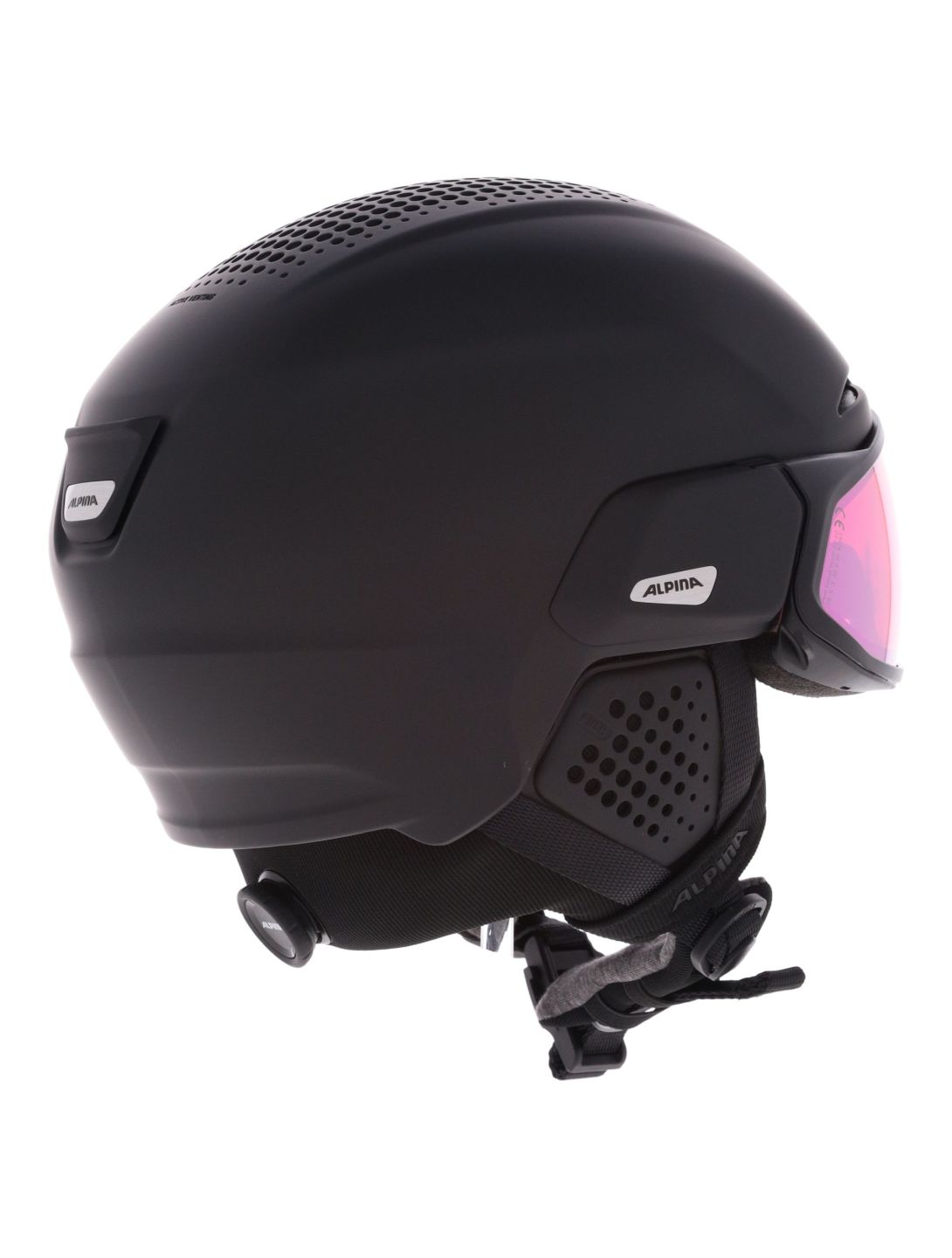 Alpina, Alto QV casco con visera unisex Black Matt negro 