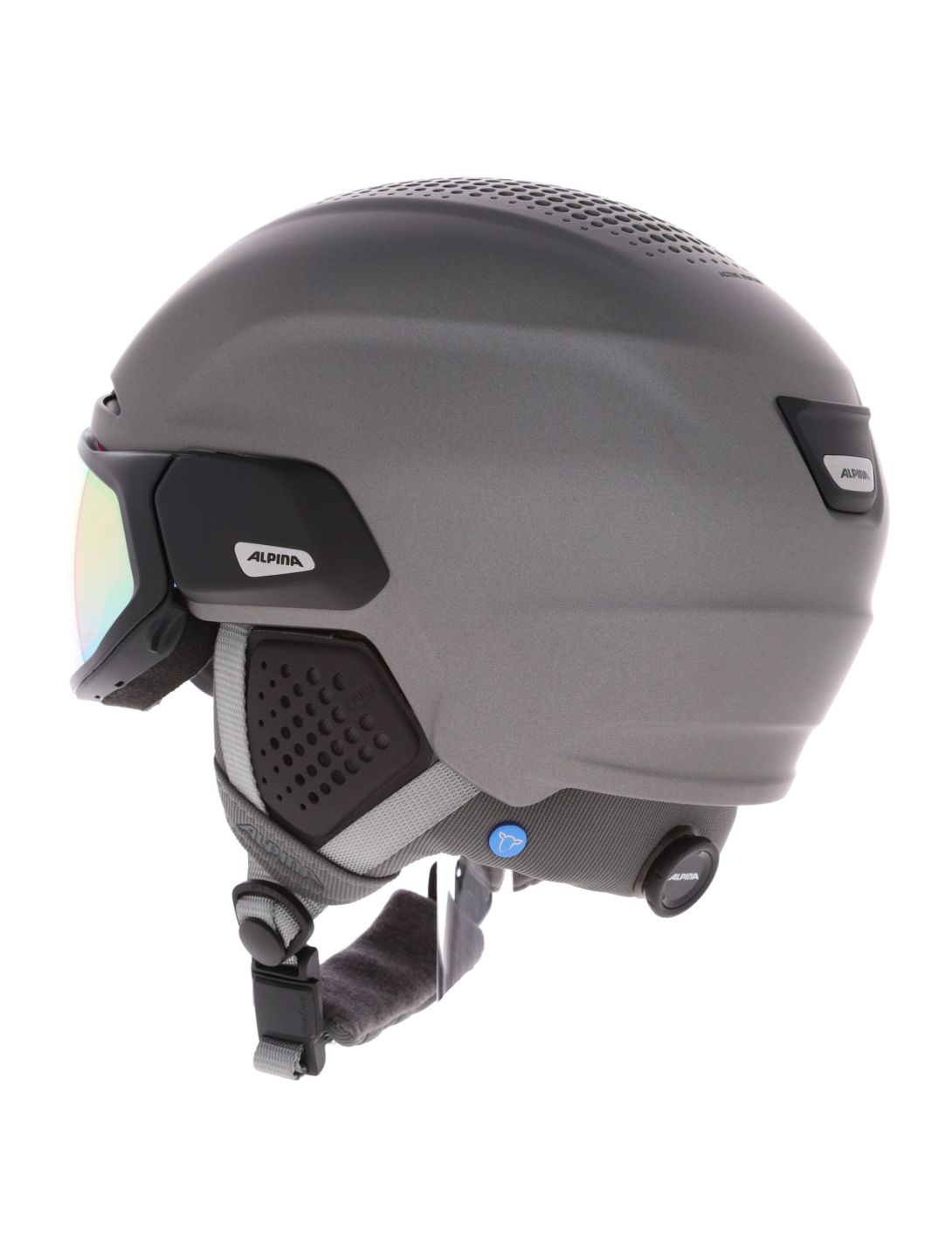 Alpina, Alto QV casco con visera unisex Gunmetal Matt Zilver 