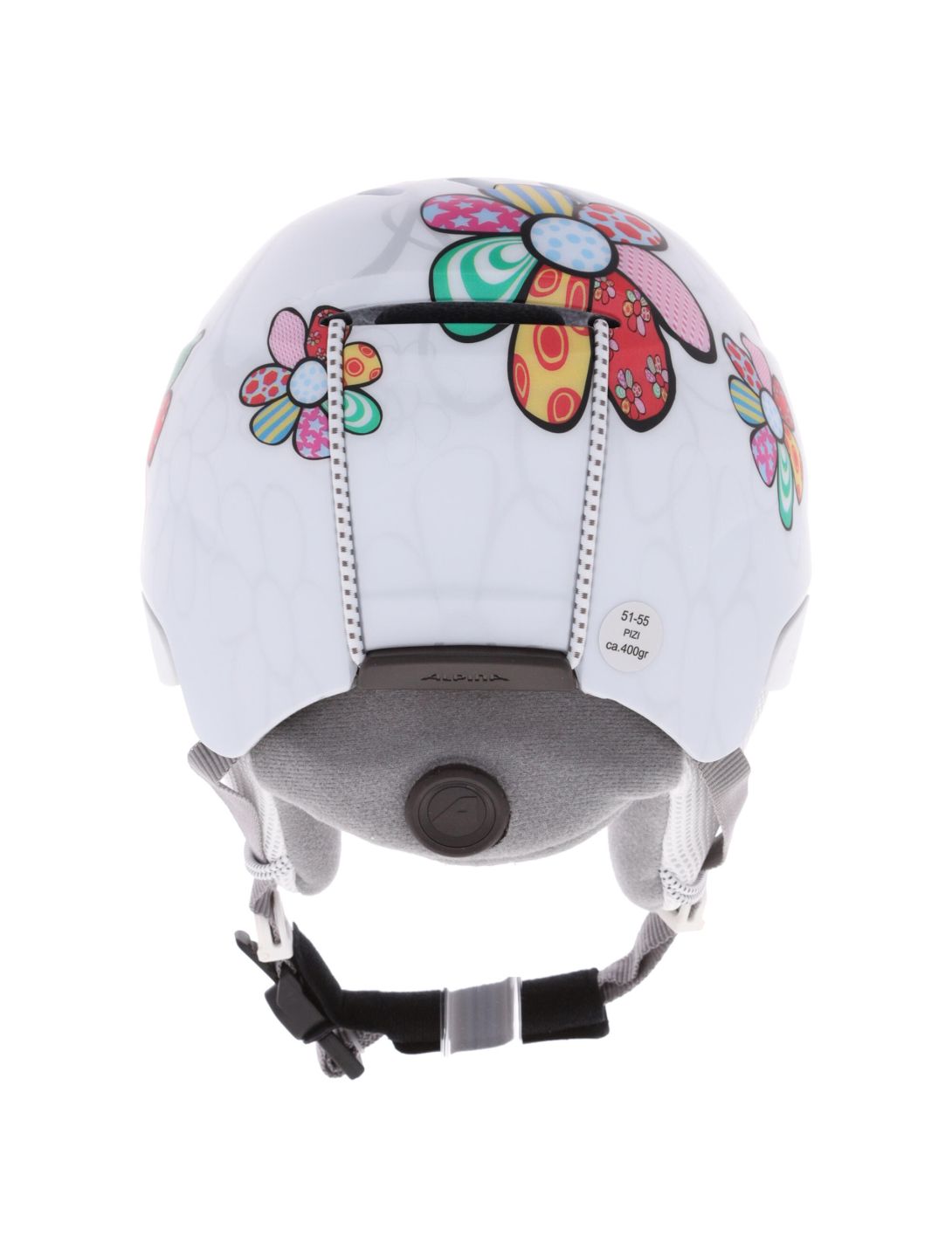 Alpina, Pizi casco niños Patchwork Flower Matt blanco 