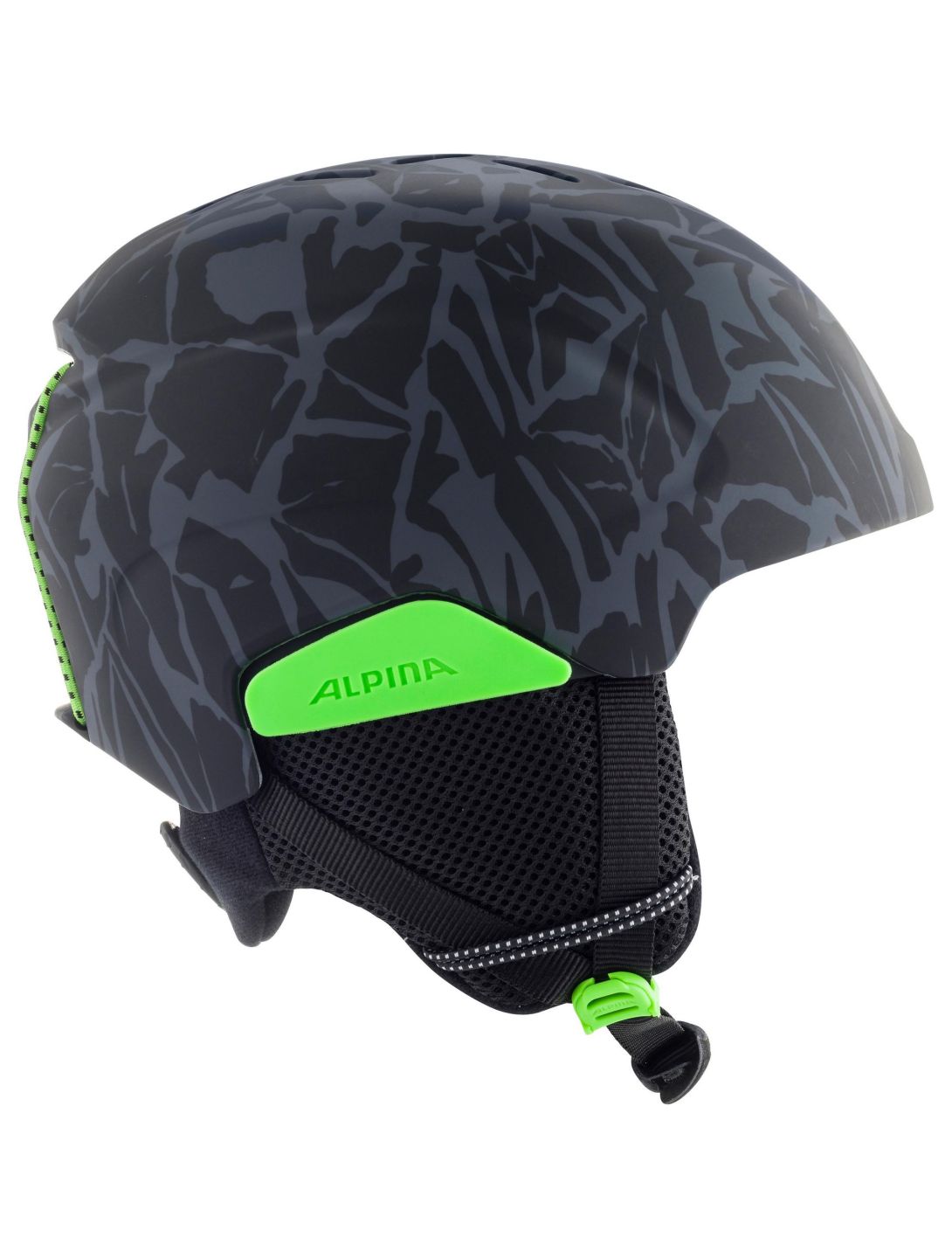 Alpina, Pizi casco niños Black Green Camo Matt verde 