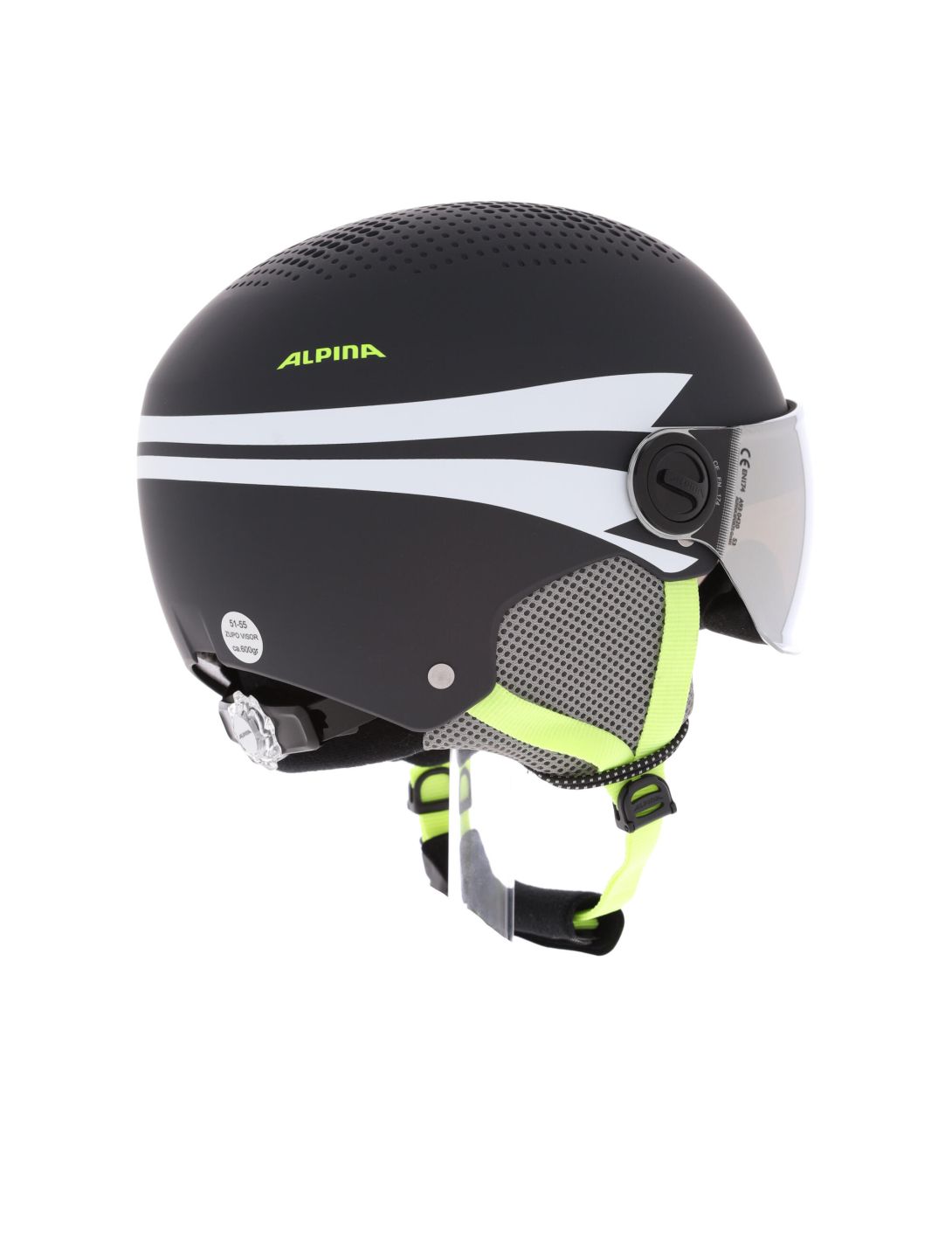 Alpina, Zupo Visor Q-Lite casco con visera niños Charcoal-Neon Matt gris 