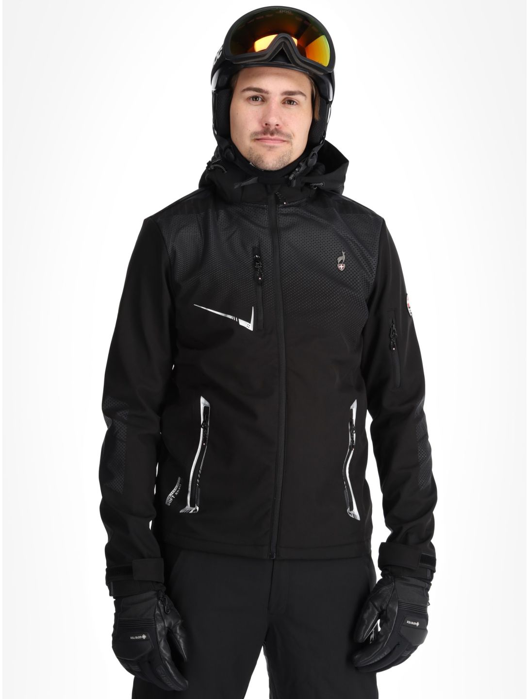 Aulp, Nevim chaqueta de esquí softshell hombres Black Black negro 