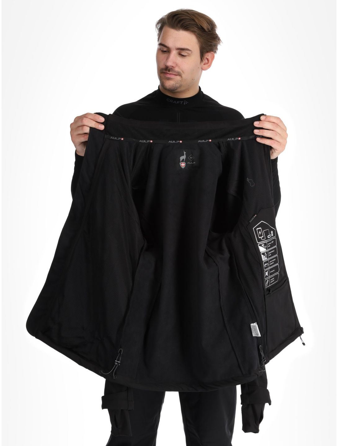 Aulp, Nevim chaqueta de esquí softshell hombres Black Black negro 