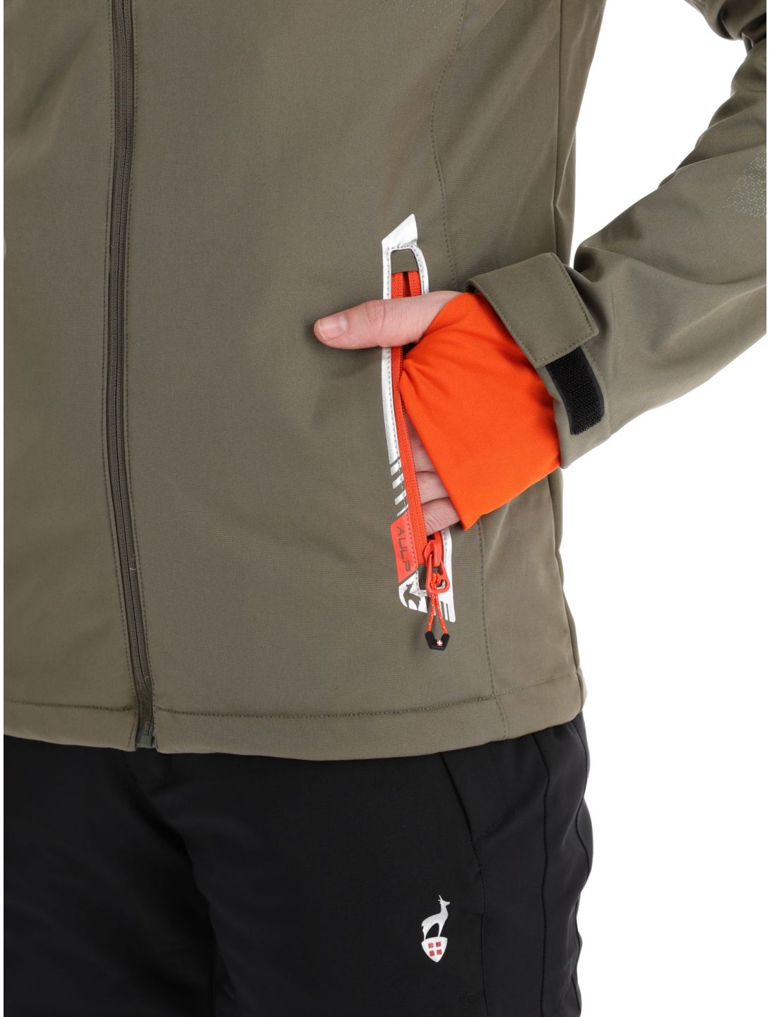 Aulp, Nevim chaqueta de esquí softshell hombres Kaki verde 