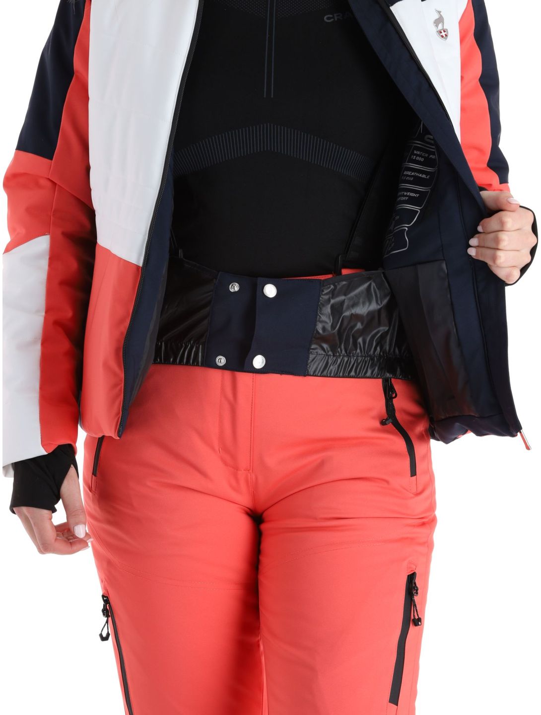 Aulp, Sandi chaqueta de esquí mujeres Grenadine blanco, rojo 