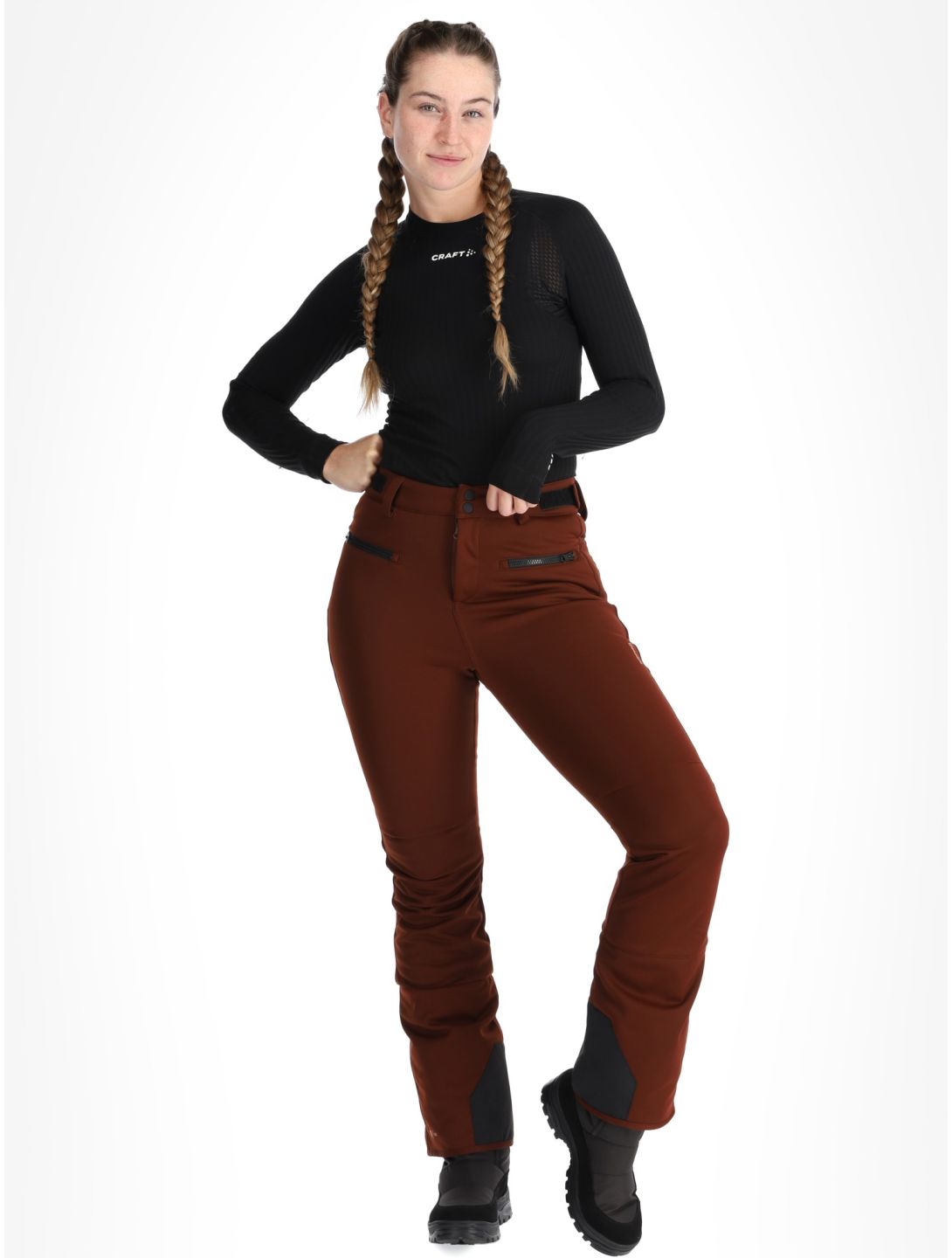 Brunotti, Coldlake pantalones de esquí softshell mujeres Port rojo 