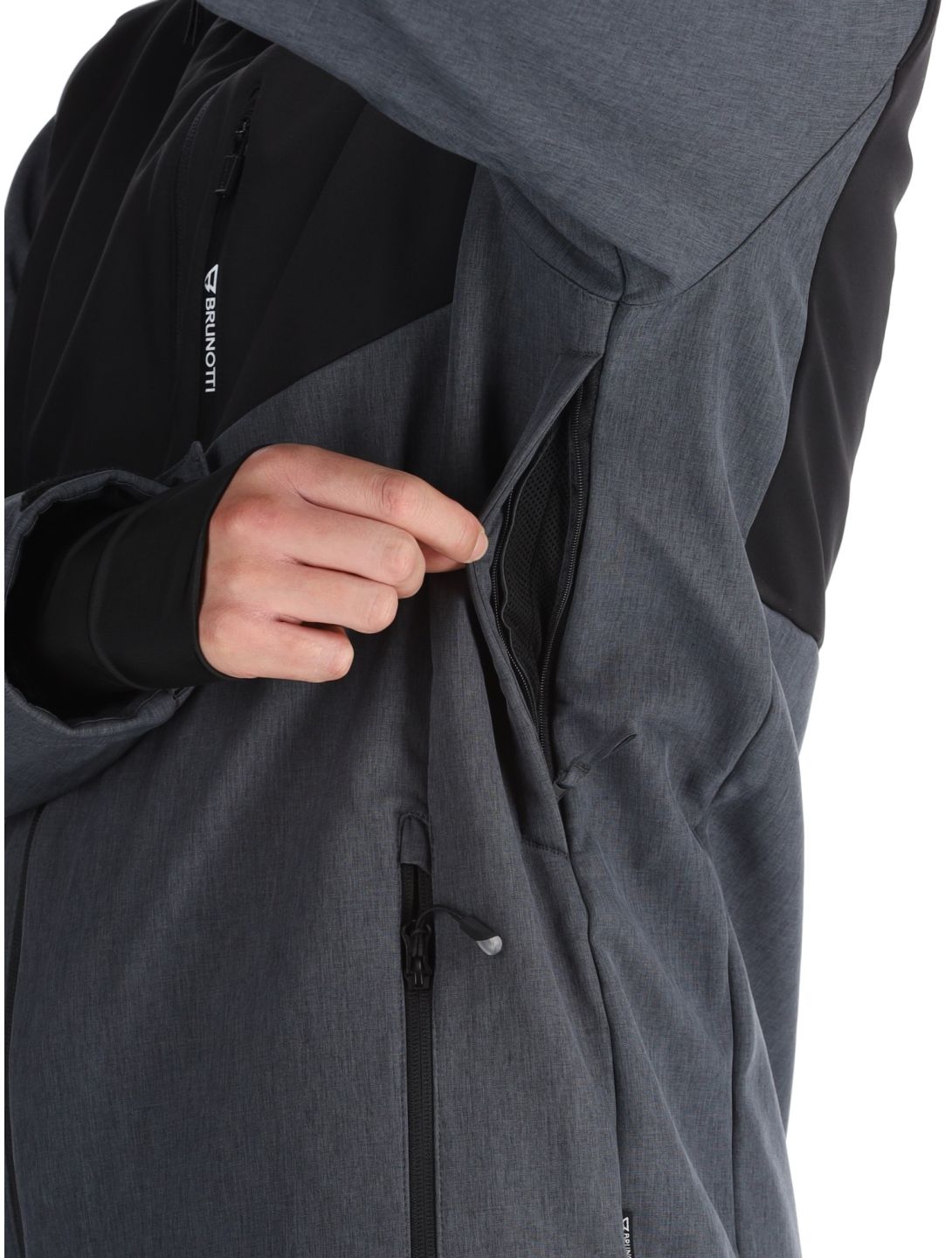 Brunotti, Twinstroke chaqueta de esquí softshell hombres Dark Grey Melee gris 