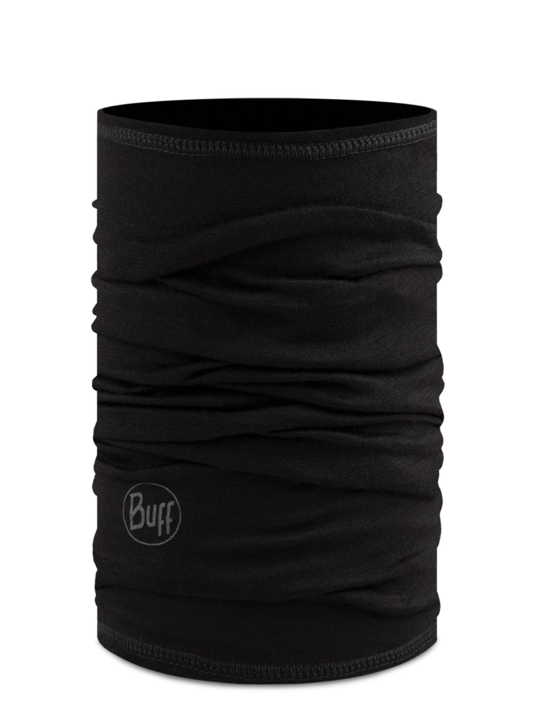 Buff, Merino Lightweight bufanda niños Solid Black negro 