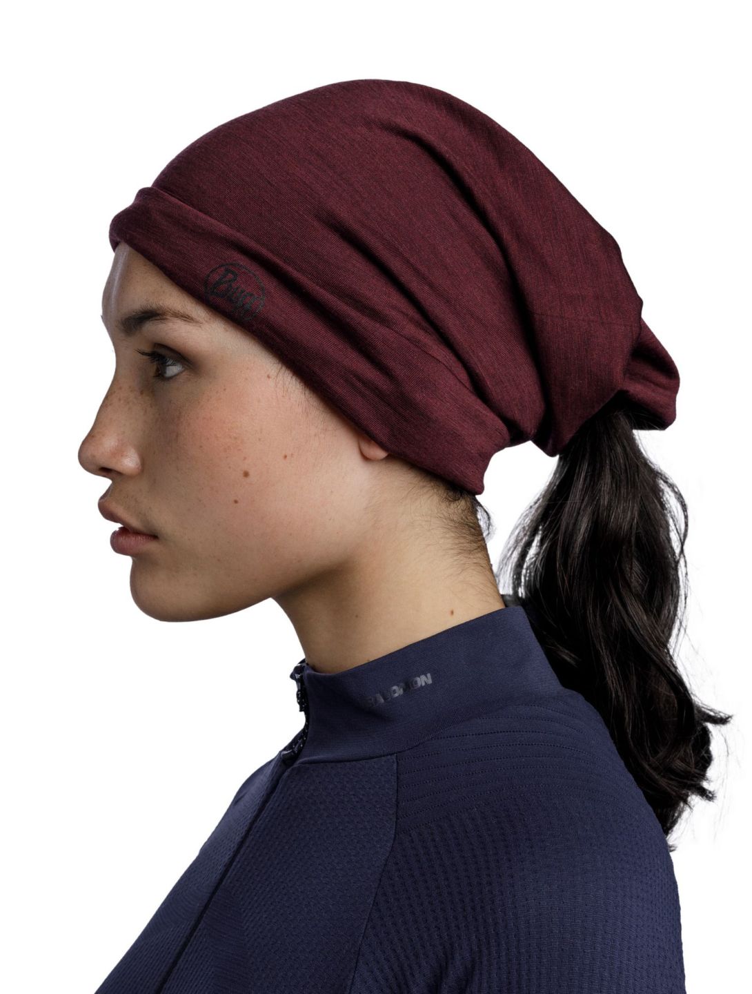 Buff, Merino Lightweight bufanda unisex Solid Garnet rojo 