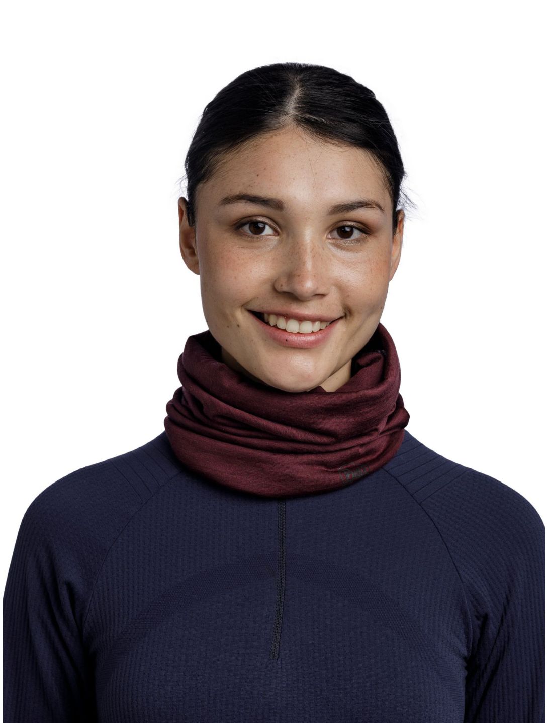 Buff, Merino Lightweight bufanda unisex Solid Garnet rojo 