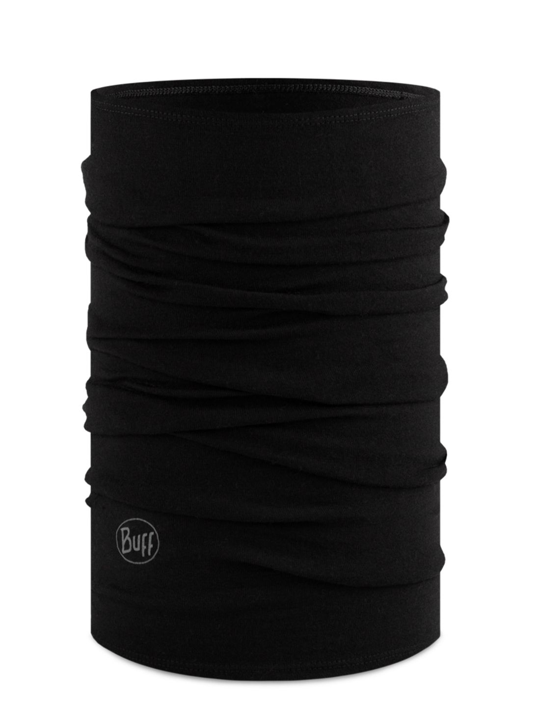 Buff, Merino Midweight bufanda unisex Solid Black negro 