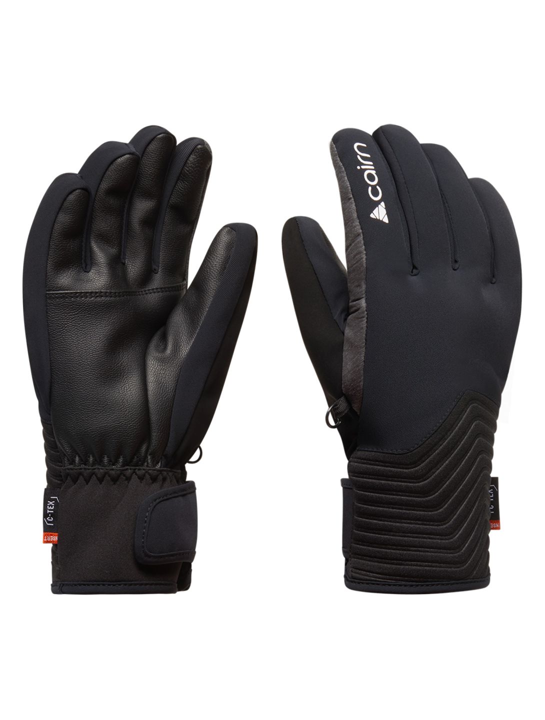 Cairn, Elena W C-Tex guantes de esquí mujeres Black Dark Grey Chine gris, negro 