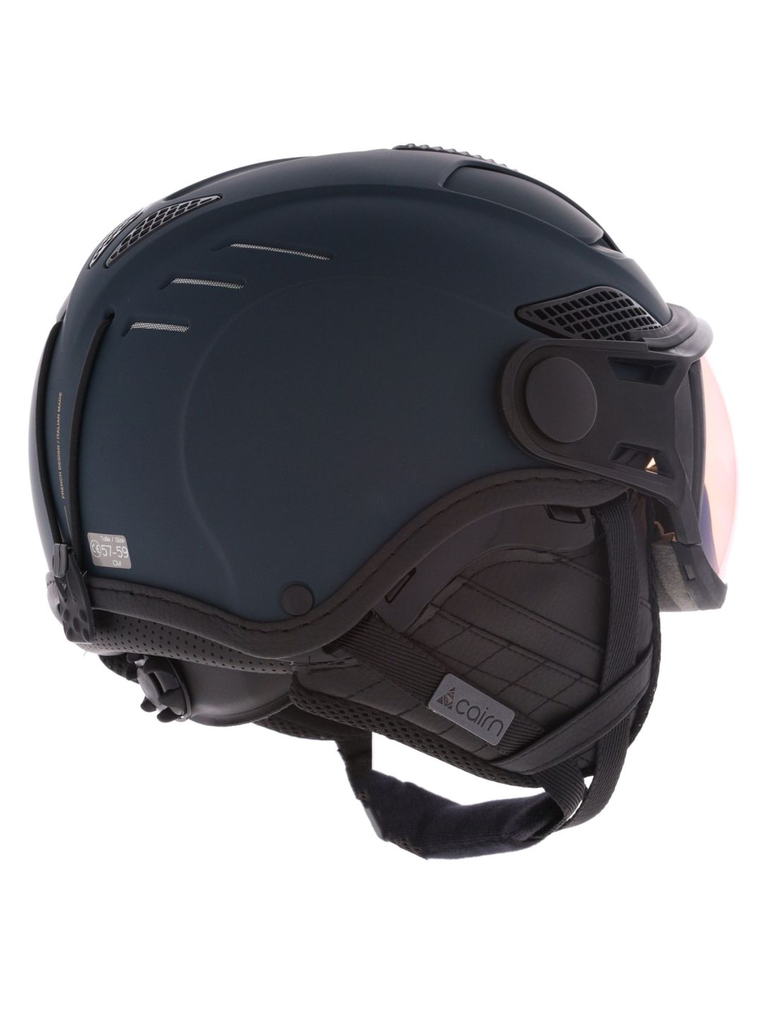 Cairn, Helios Leather Evolight NXT casco con visera unisex Blue Graphite azul 