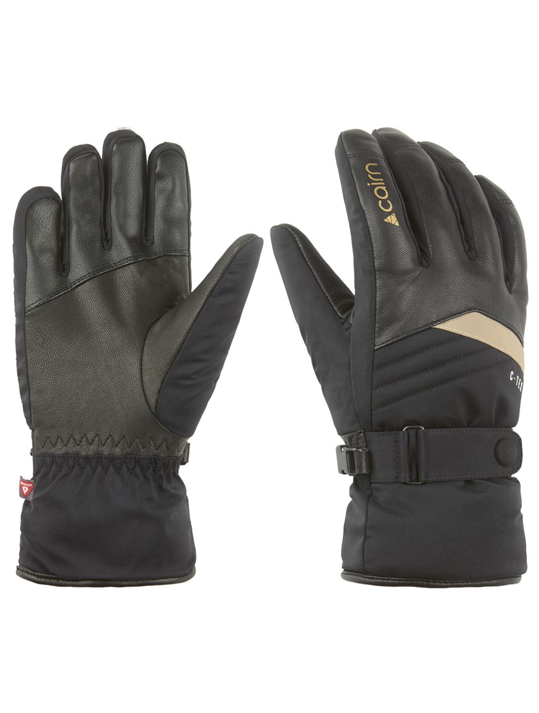 Cairn, Masaya W C-Tex Pro guantes de esquí mujeres Black Gold Goud, negro 