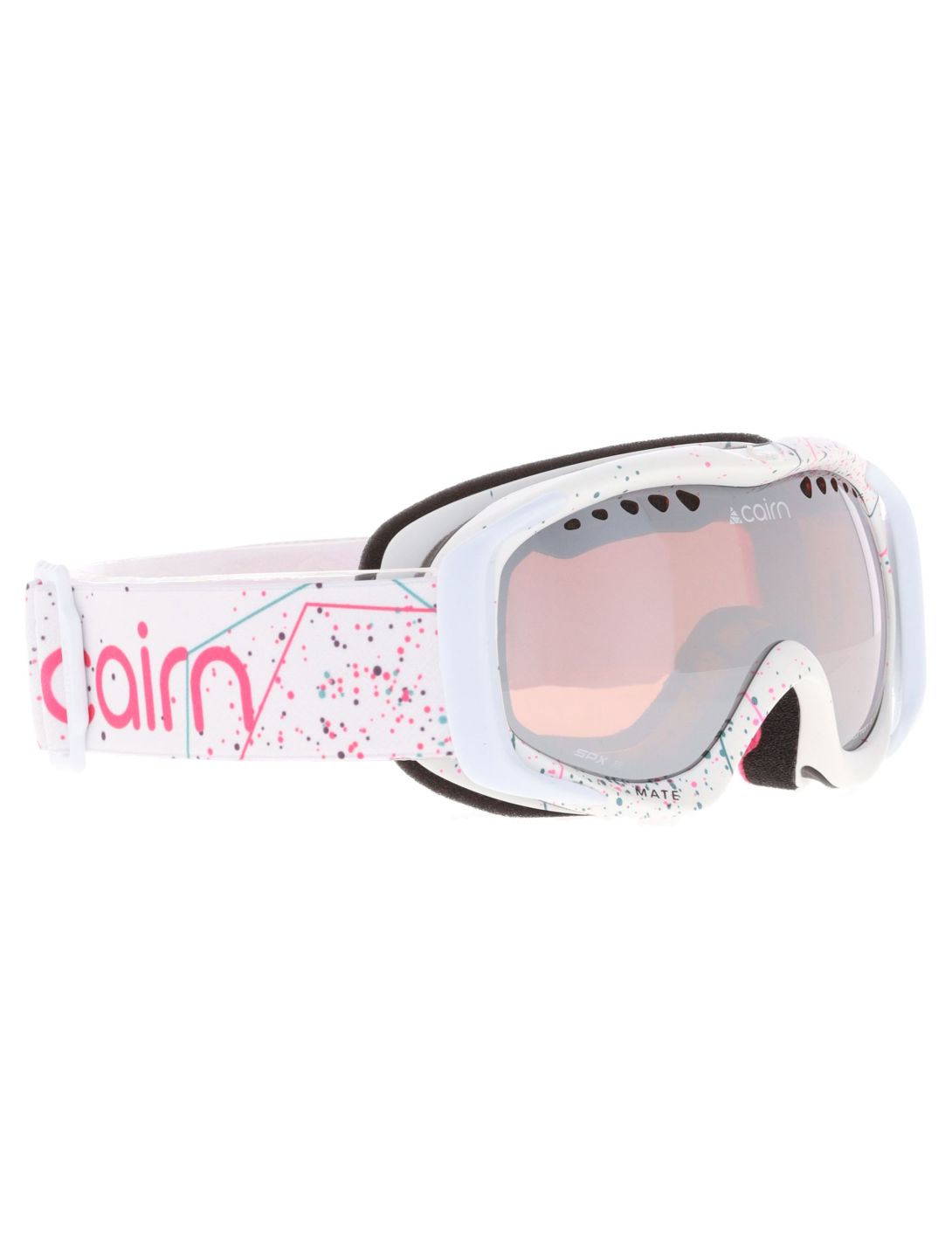 Cairn, Mate gafas de esquí niños Mat White Spray blanco, rosa 