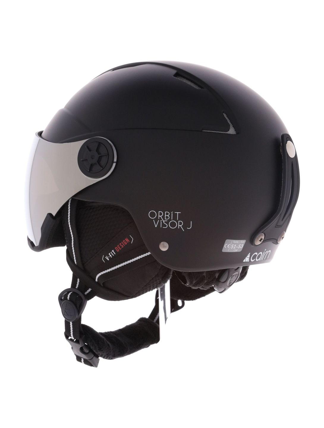 Cairn, Orbit Visor J casco con visera niños Mat Black negro 