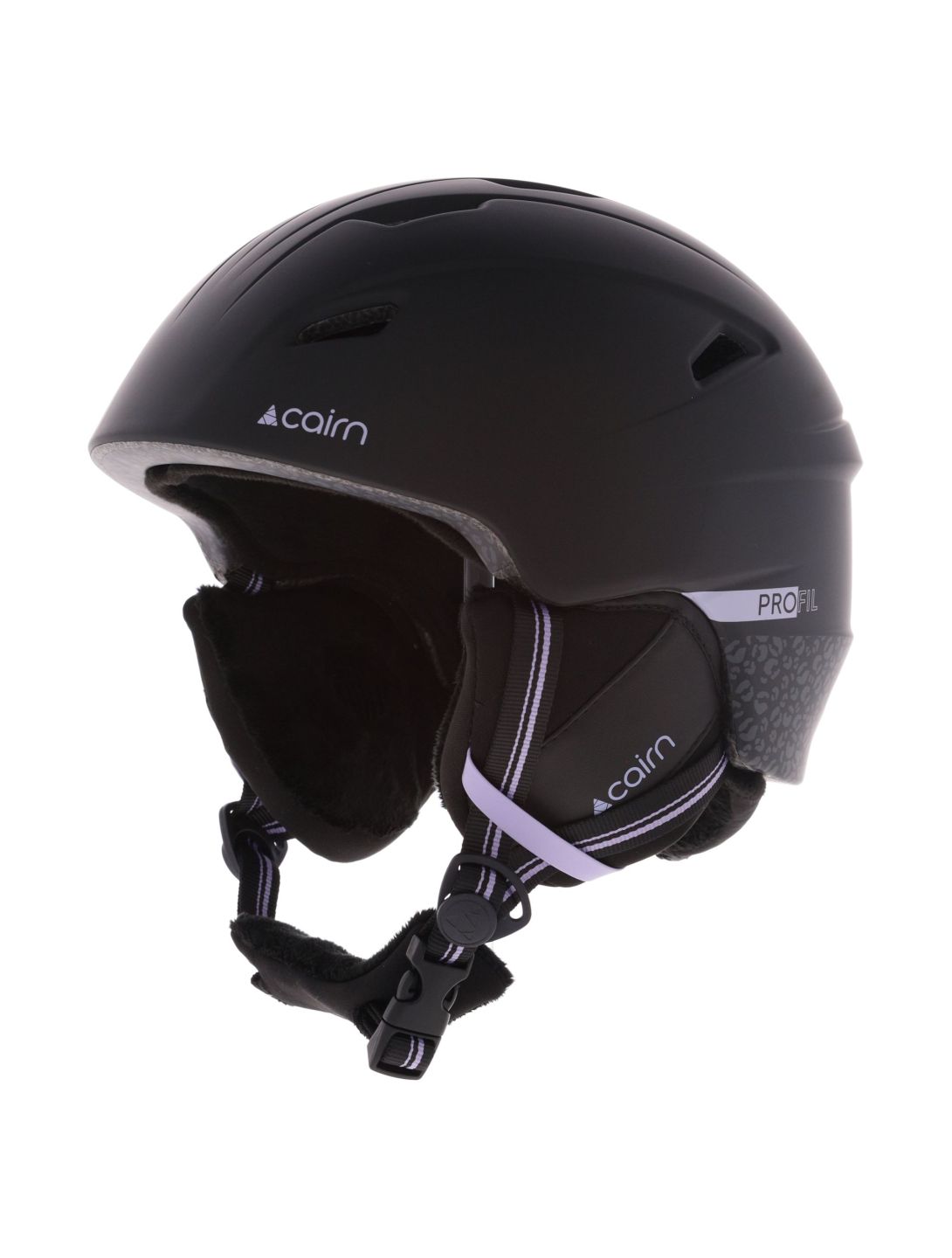 Cairn, Profil casco unisex Mat Black Leopard negro, púrpura 