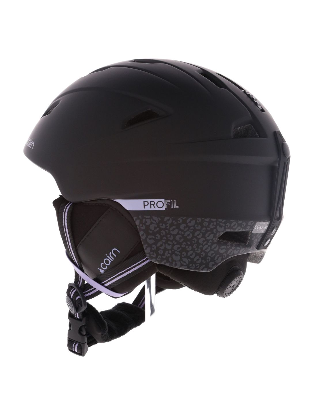 Cairn, Profil casco unisex Mat Black Leopard negro, púrpura 