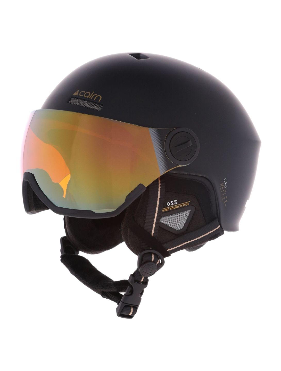 Cairn, Reflex Visor casco con visera unisex Mat Black Gold negro 