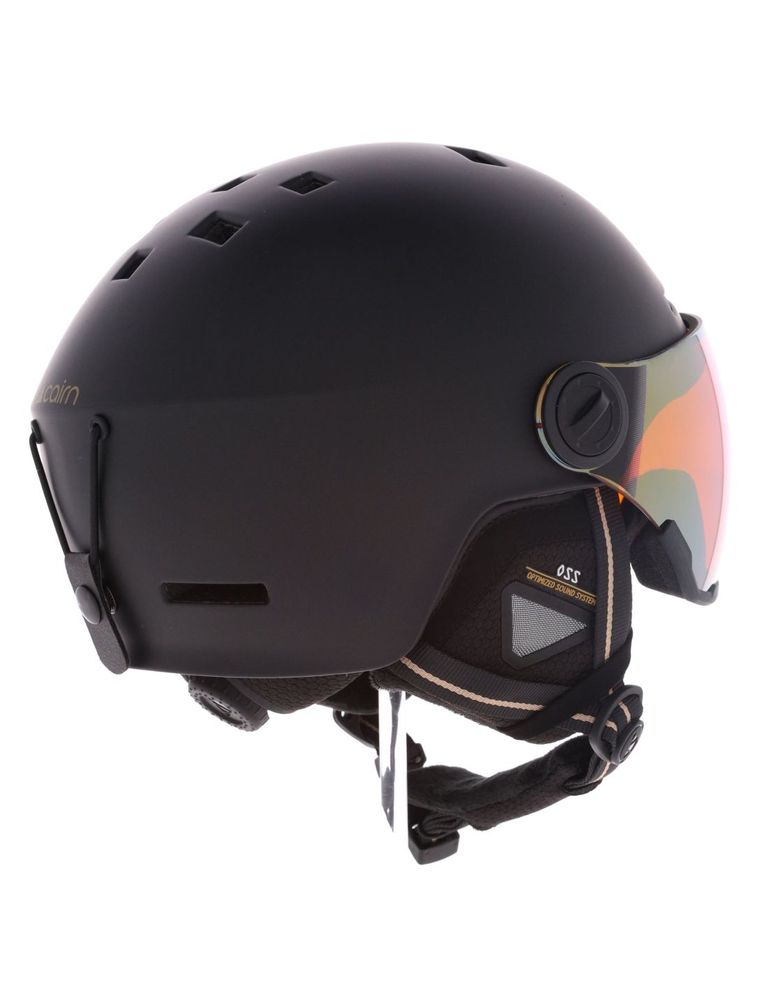 Cairn, Reflex Visor casco con visera unisex Mat Black Gold negro 