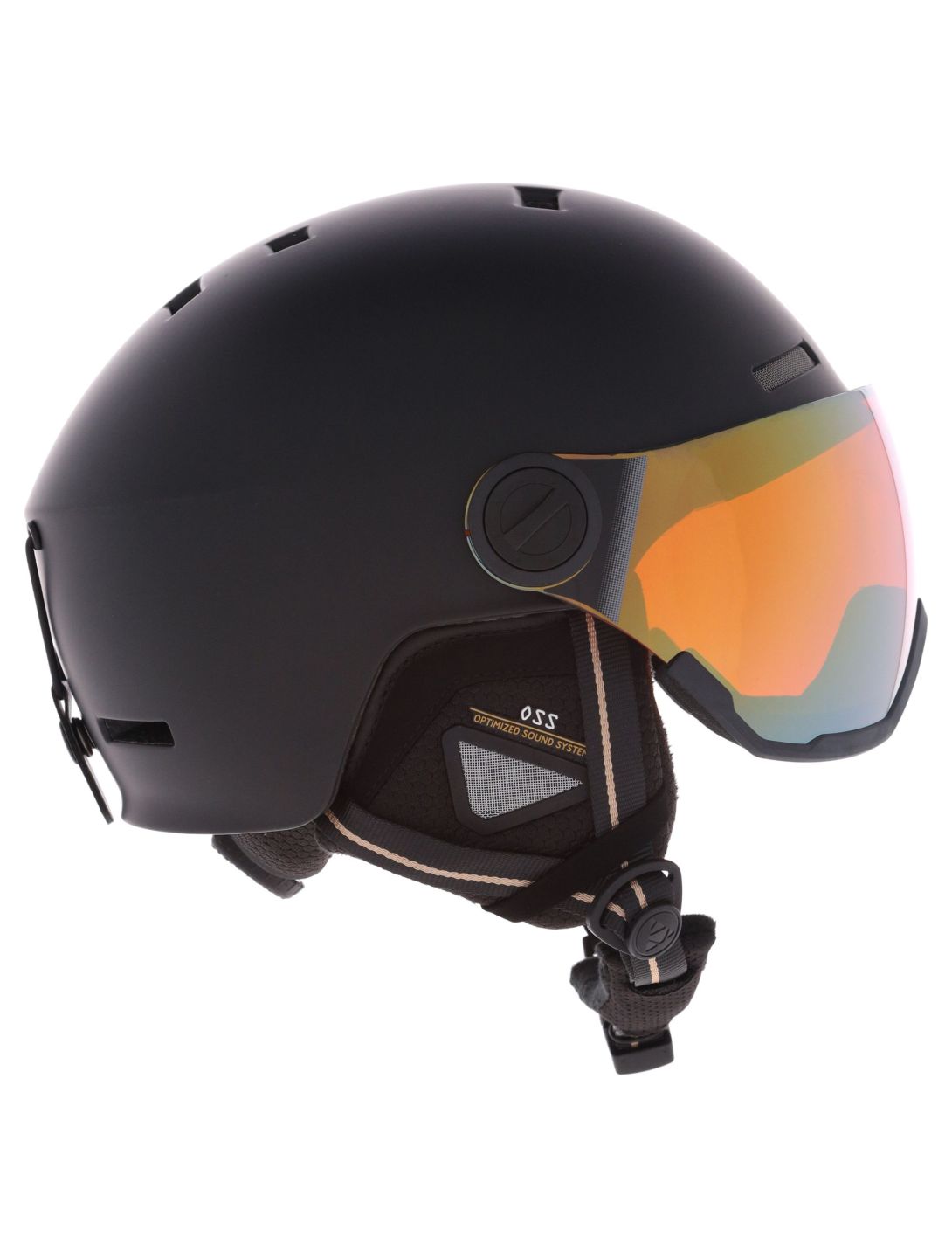 Cairn, Reflex Visor casco con visera unisex Mat Black Gold negro 