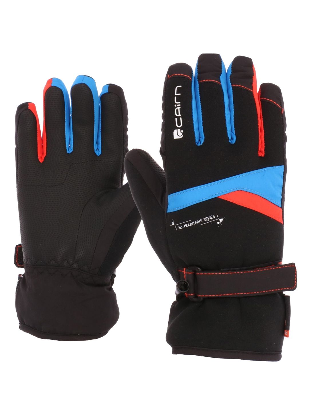 Cairn, Styl J C-Tex guantes de esquí niños Azure Scarlet azul, negro, rojo 