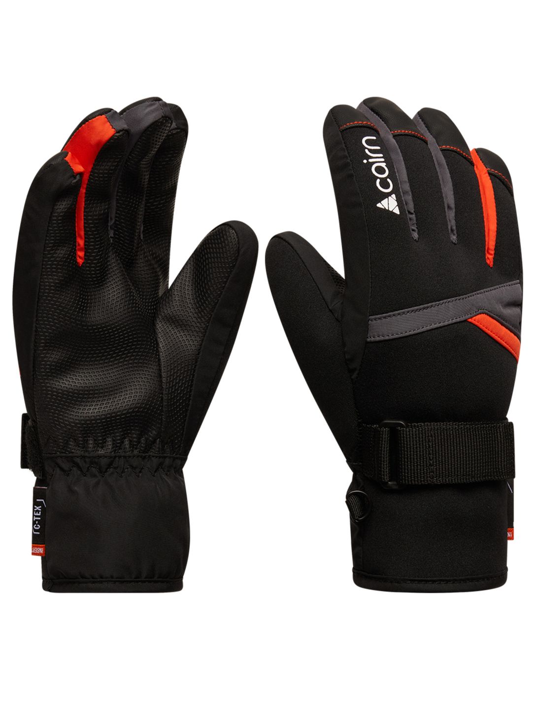 Cairn, Styl J C-Tex guantes de esquí niños Graphite Scarlet gris, negro 