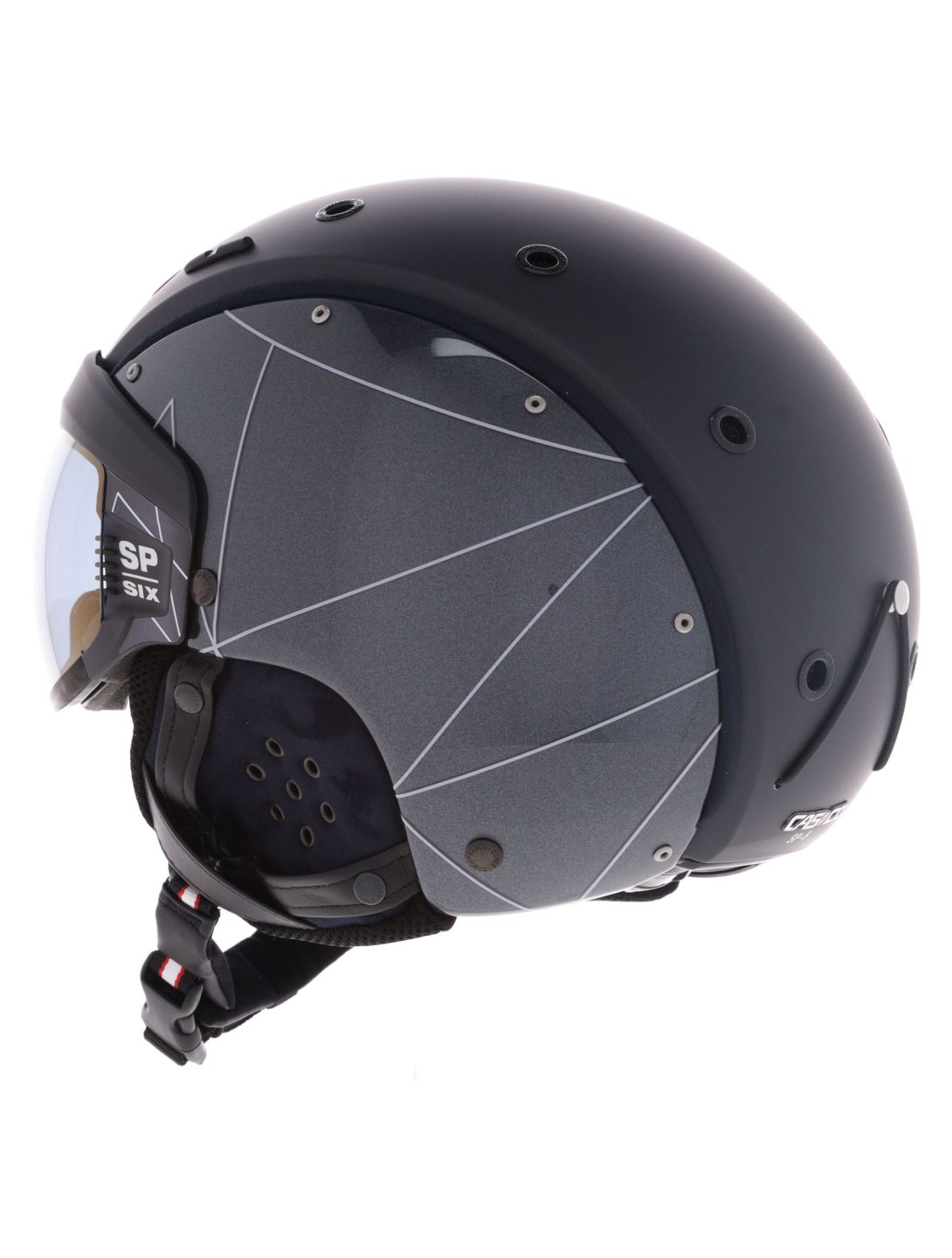 Casco, SP-6 casco con visera unisex Geometric negro 