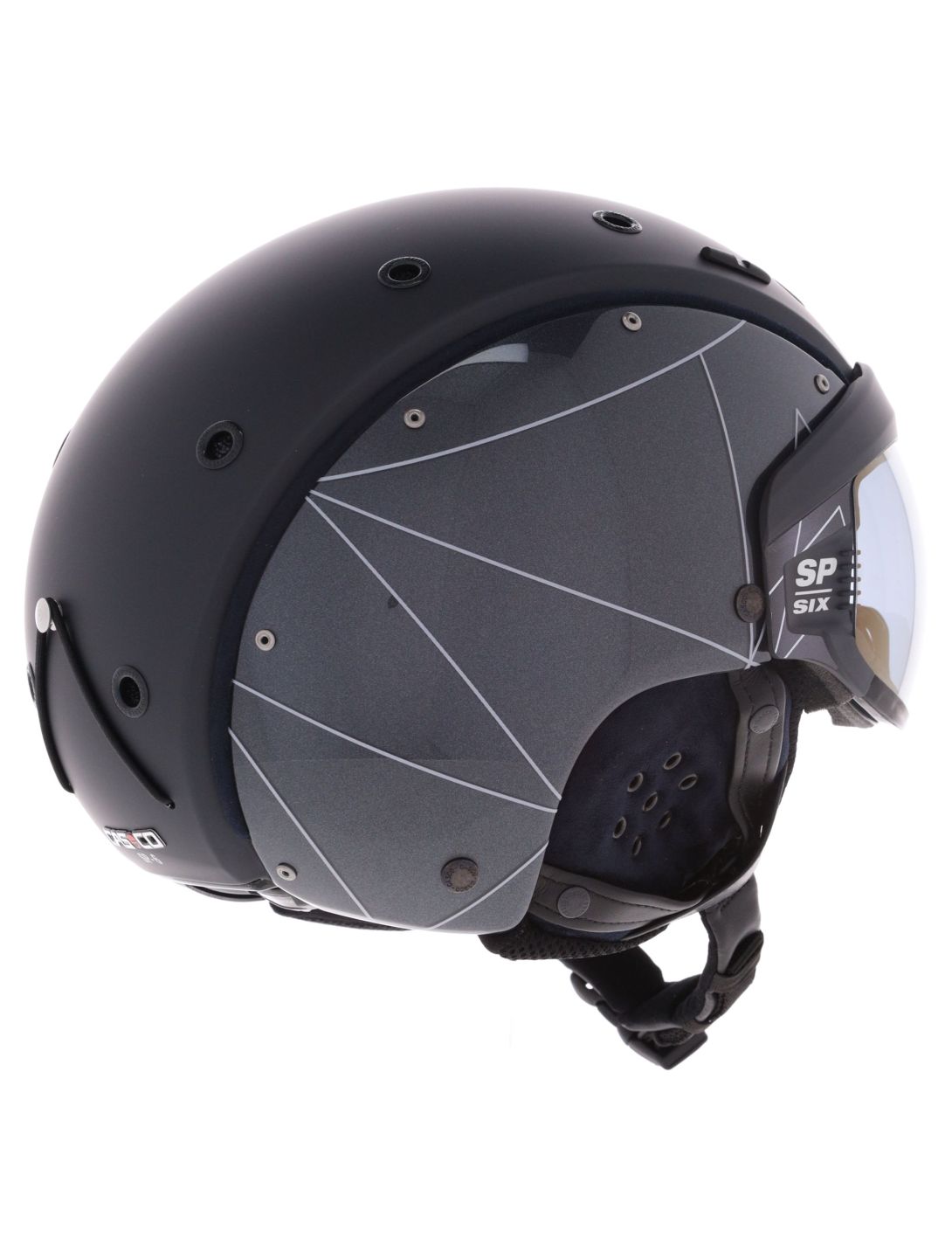 Casco, SP-6 casco con visera unisex Geometric negro 