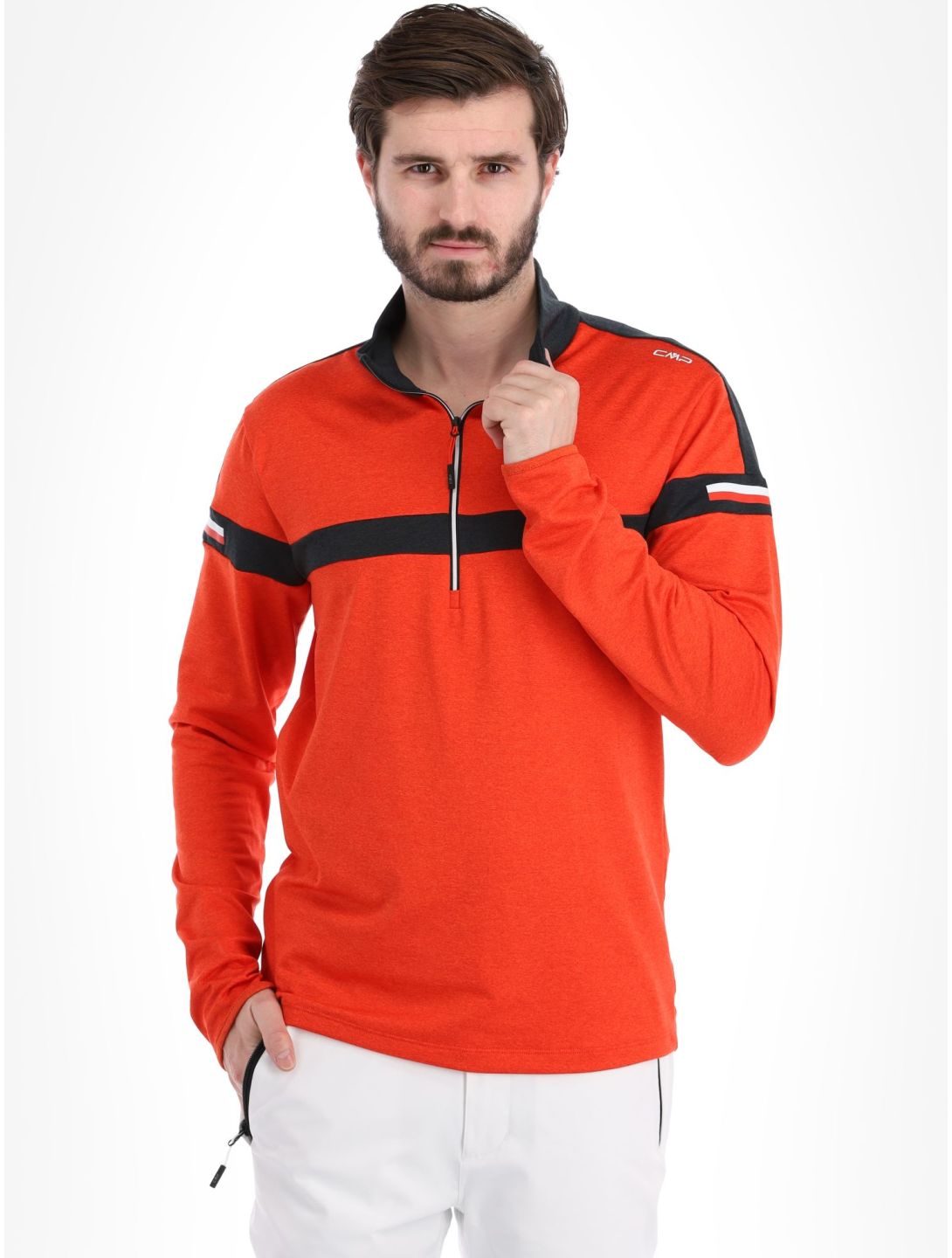 CMP, 33L1107 jersey hombres Flame Mel. naranja 