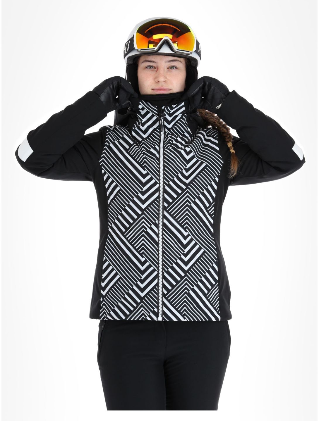 CMP, 33W0686 chaqueta de esquí mujeres Black White blanco, negro 