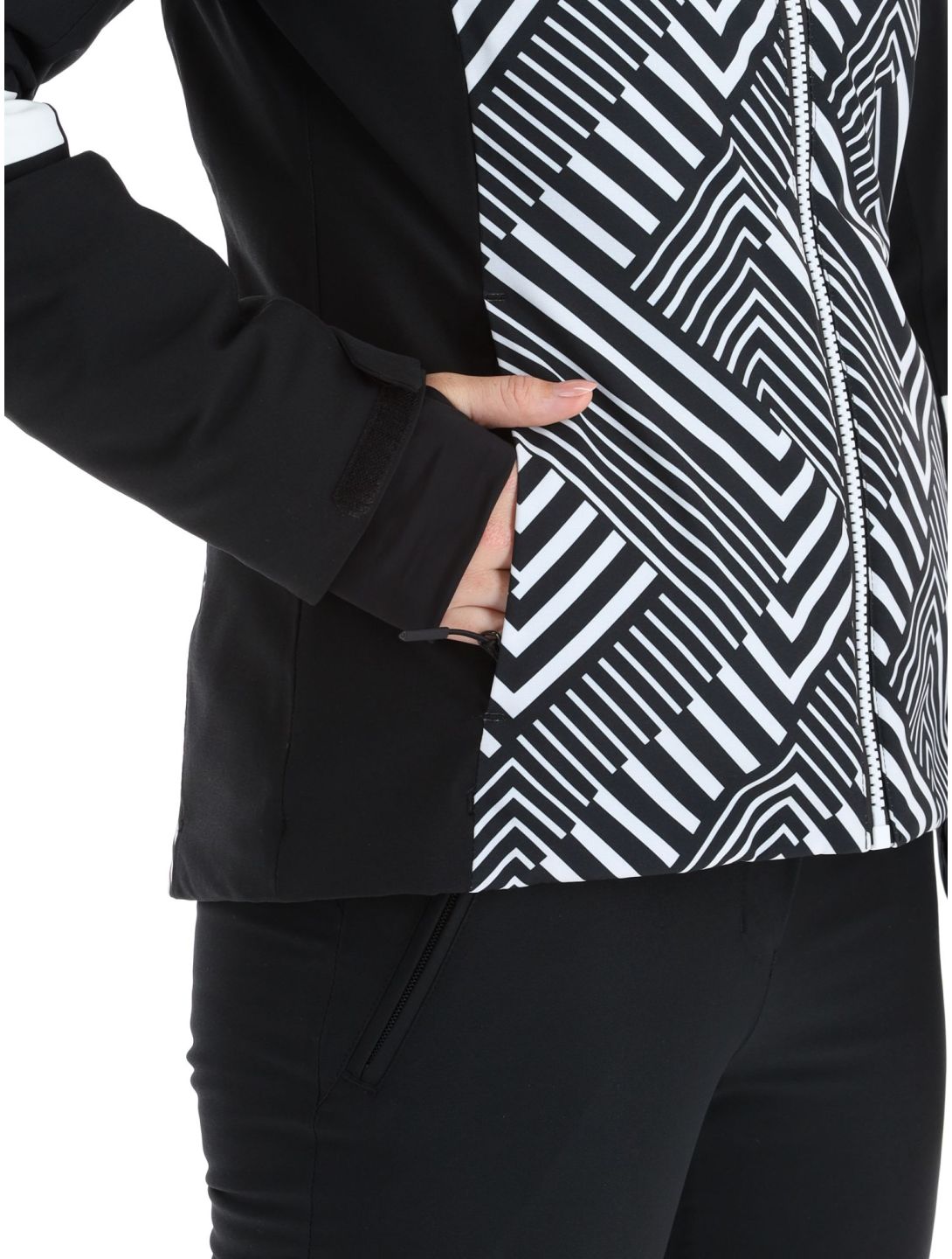 CMP, 33W0686 chaqueta de esquí mujeres Black White blanco, negro 