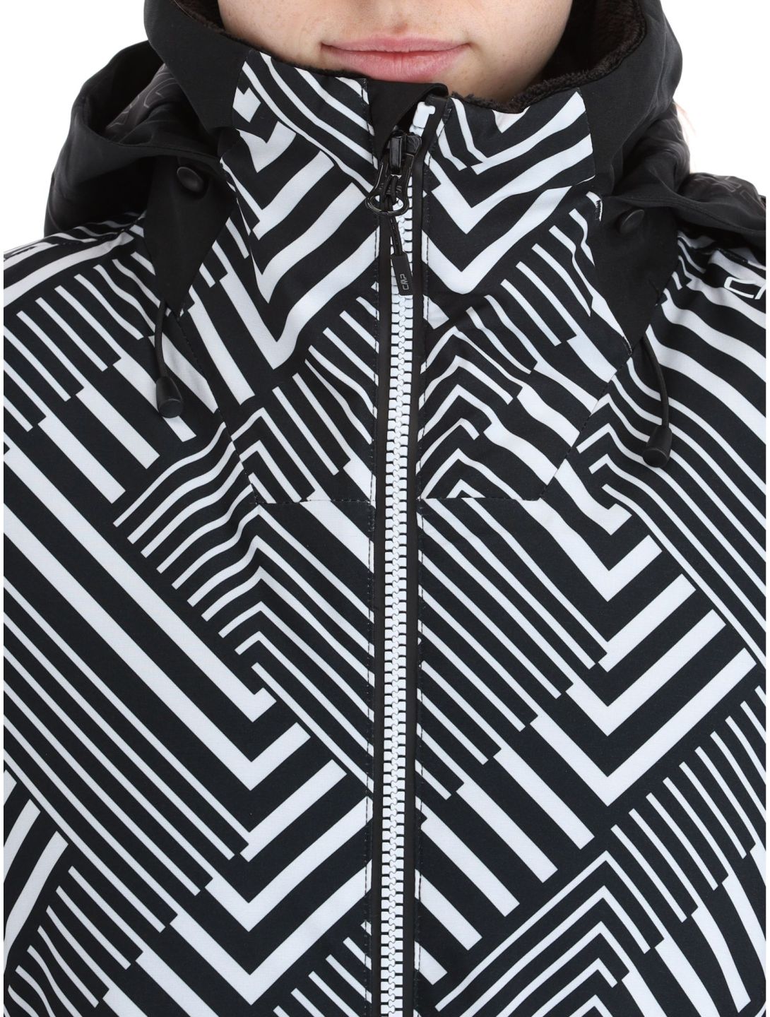 CMP, 33W0686 chaqueta de esquí mujeres Black White blanco, negro 