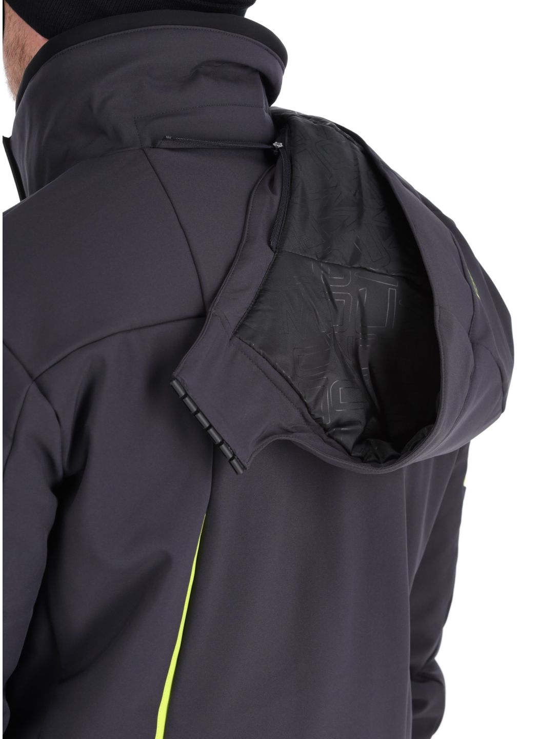 CMP, 33W0897 chaqueta de esquí softshell hombres Anthracite / Acid Yellow gris 