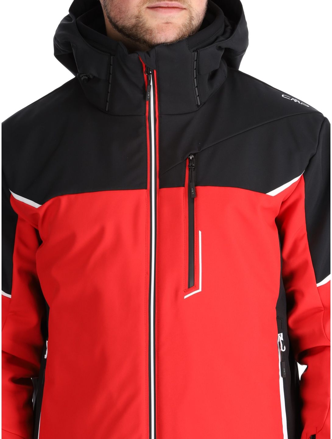 CMP, 33W0897 chaqueta de esquí softshell hombres Ferrari Black negro, rojo 