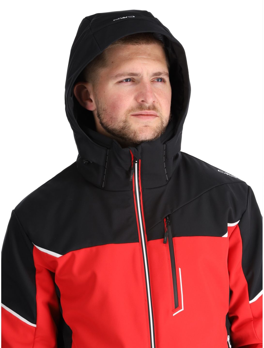 CMP, 33W0897 chaqueta de esquí softshell hombres Ferrari Black negro, rojo 